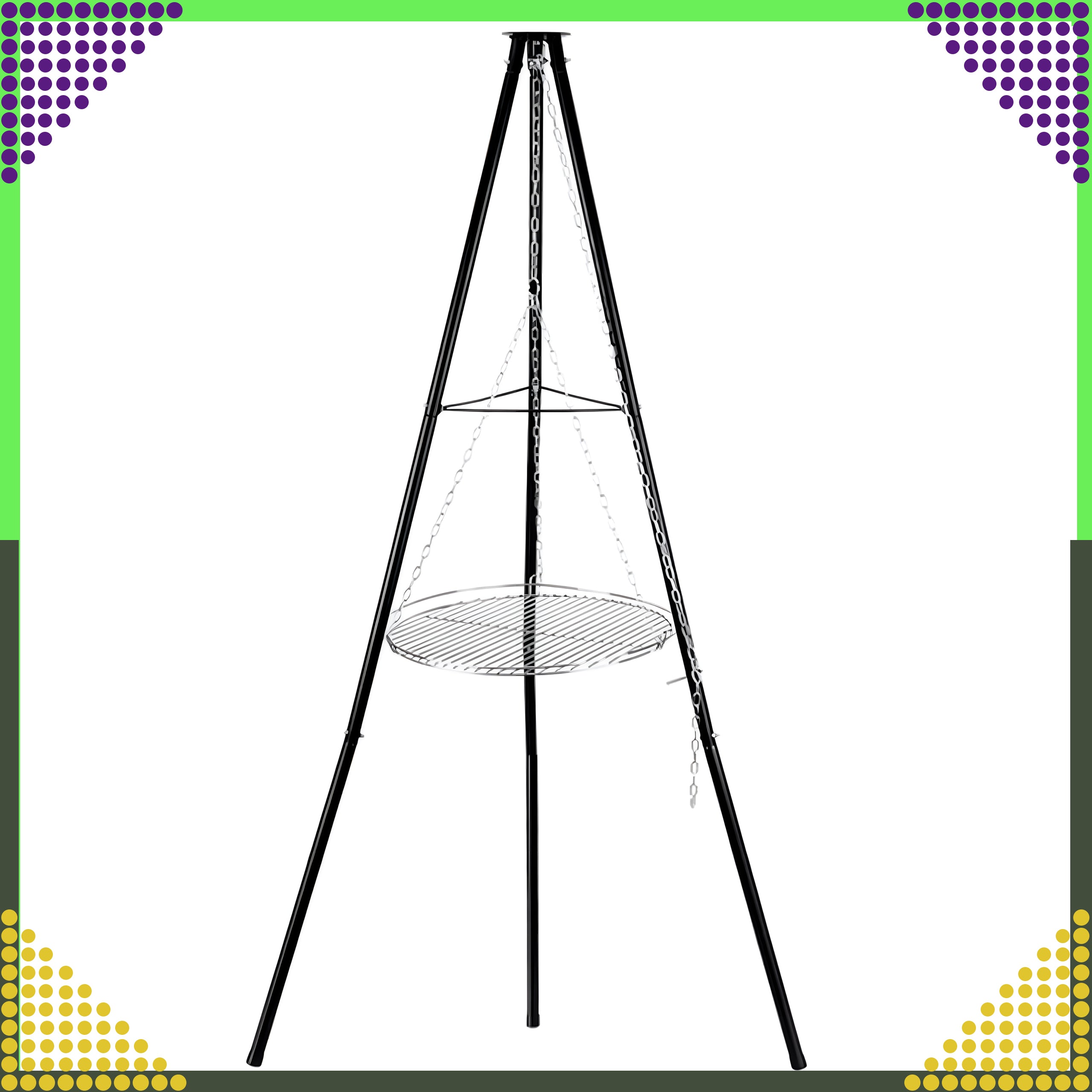 Fireplace Tripod Fire Grill Garden Hanging Large Fire Grate