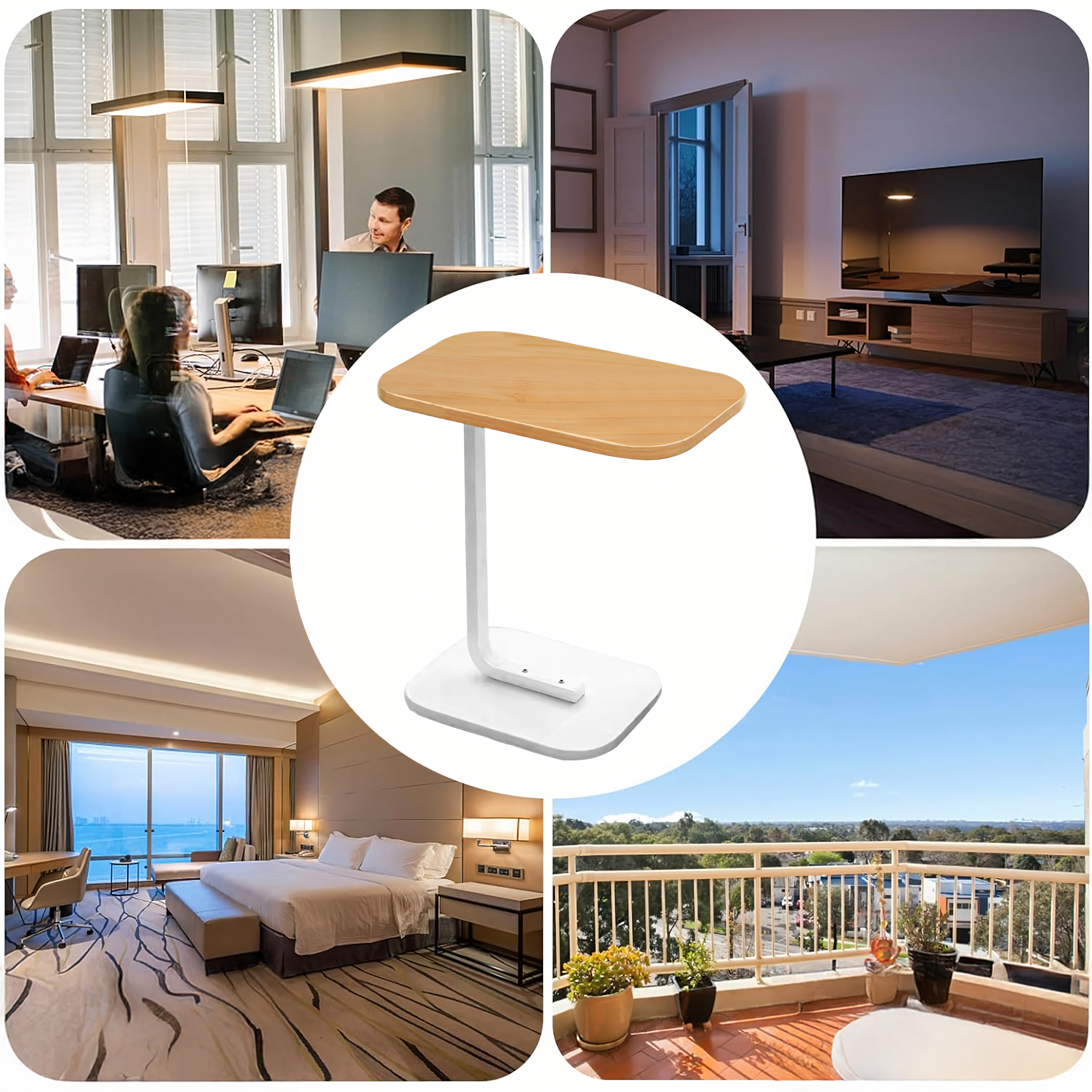 C-kujuline moodne diivanilaud elutuppa