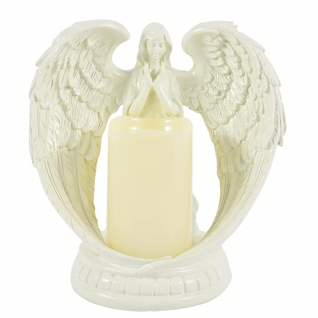 24 x dekoratiivne kujukese küünlaalus, küünlakaunistus ingel, ingel LED jõulud aed 21cm