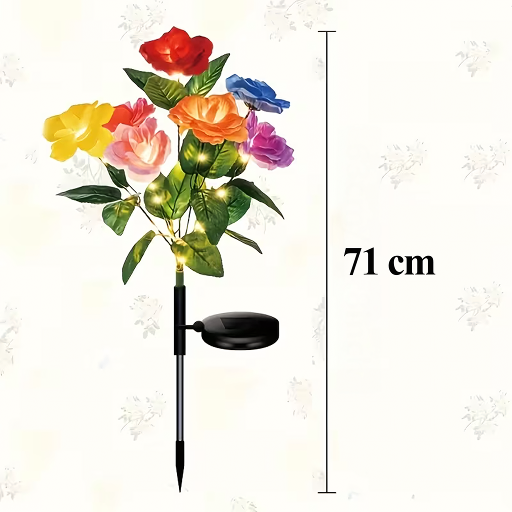 2 x päikesepatareiga aiamaa valgusti lille roosi dekoratsioon LED