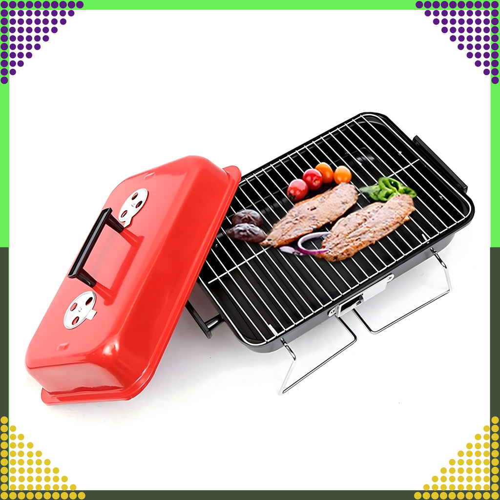 Foldable Tourist Garden Camping Grill Portable with Solid Lid