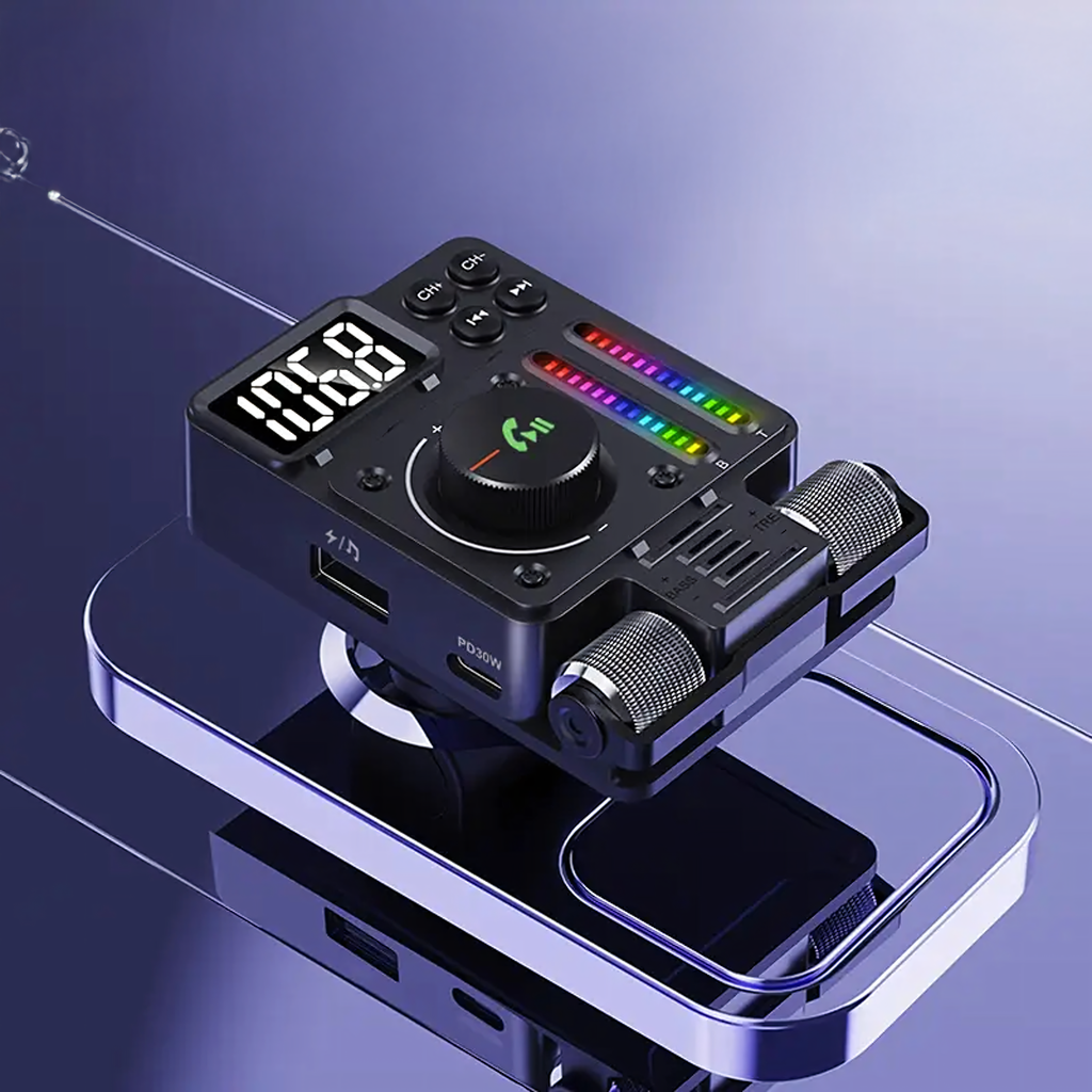 Auto FM-raadio saatja Bluetooth 5.3 PD 30W laadija