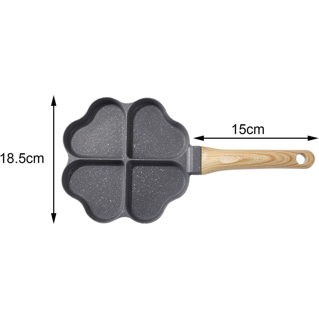 Heart-Shaped Frying Pan for Eggs, Pancakes, and Fritters Induction Compatible