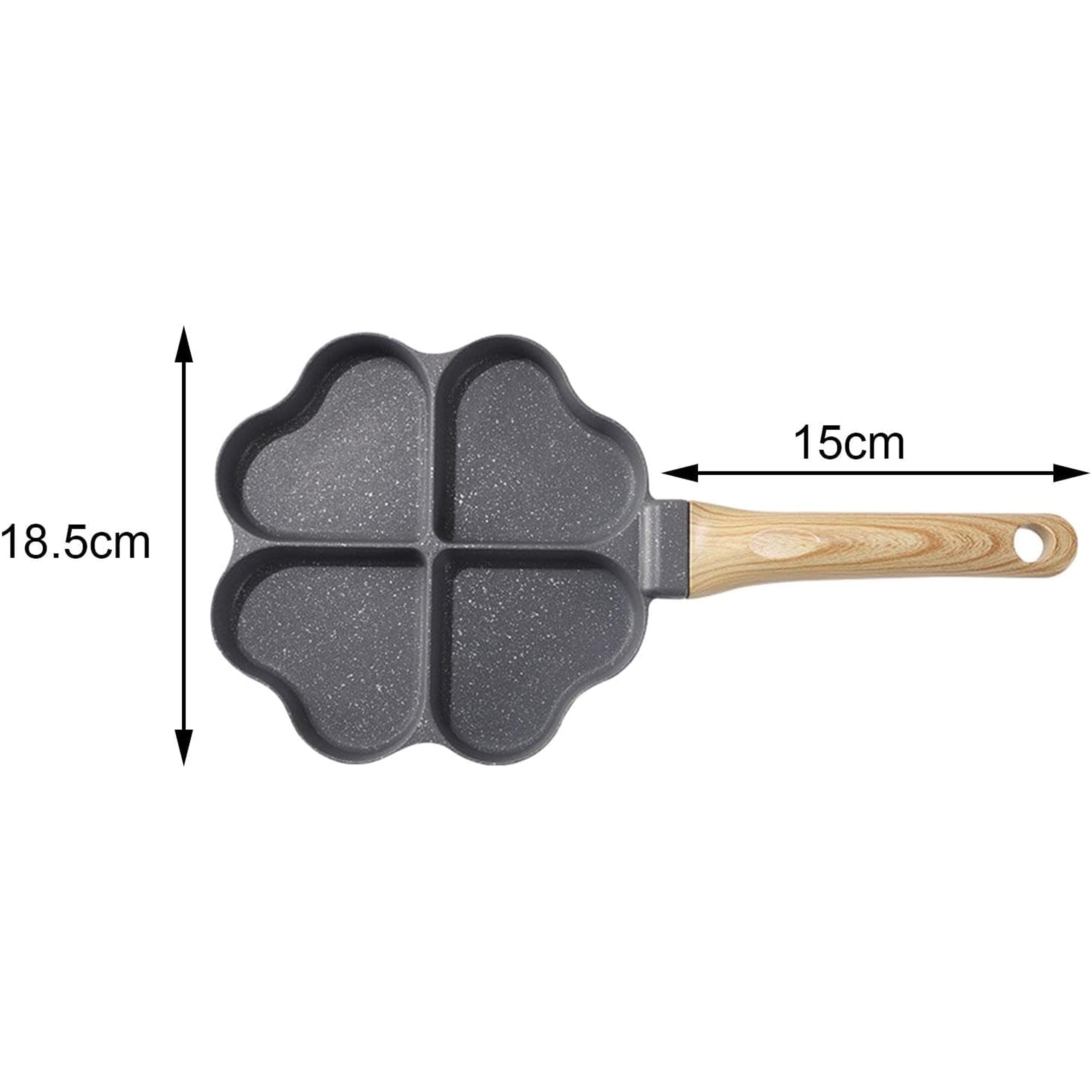 Heart-Shaped Frying Pan for Eggs, Pancakes, and Fritters Induction Compatible