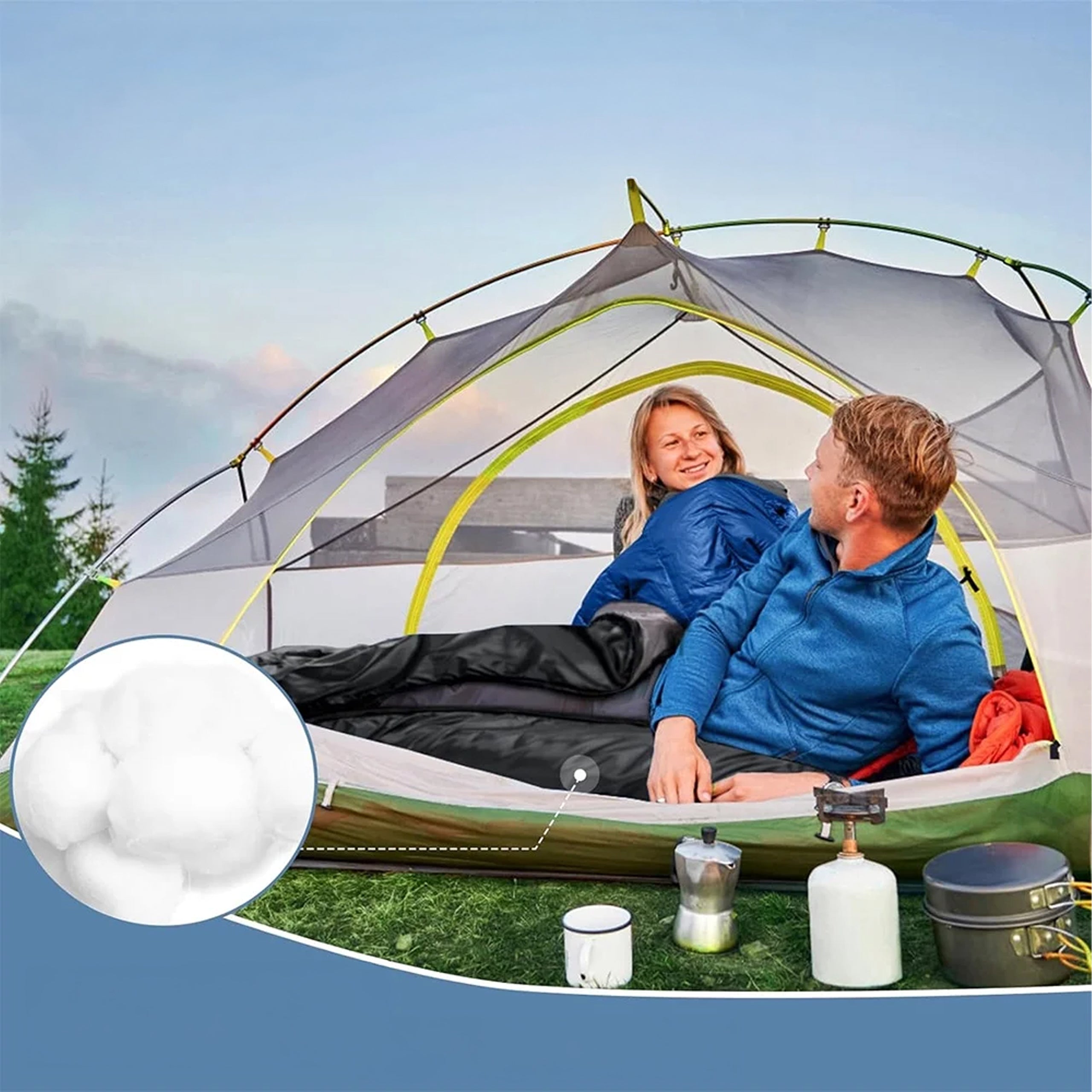 180x Mummi magamiskott 2-in-1 210×75cm soe kapuutsiga tekk Black