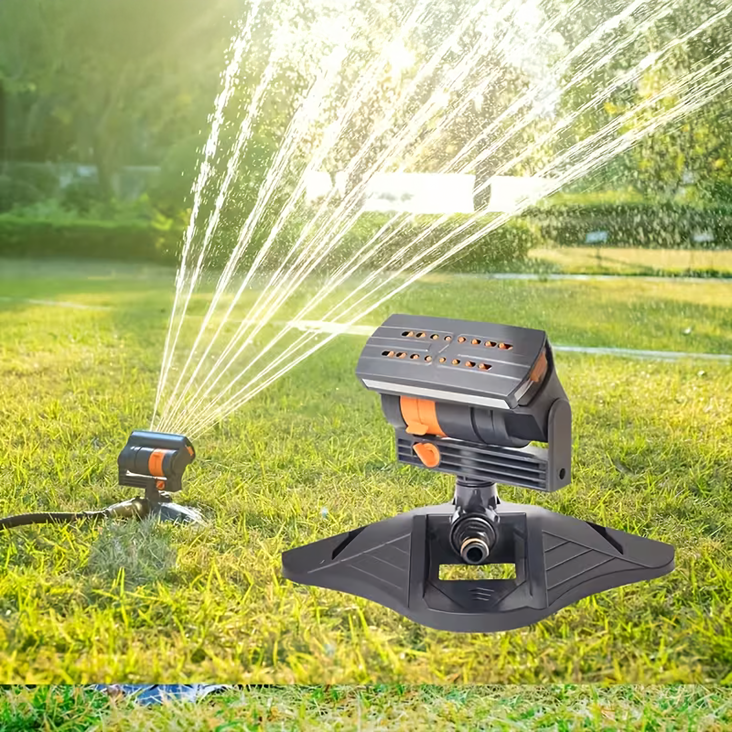 Oscillating Rotary Garden Sprinkler with 16 Nozzles