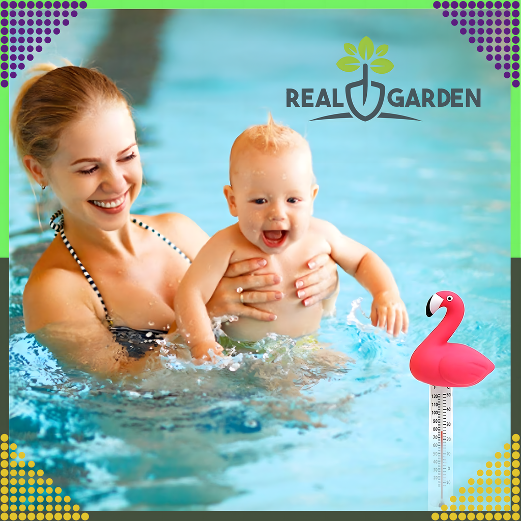 Ujuv basseinitermomeeter spaa ja basseini vee temperatuuri mõõtmiseks, flamingo, nööriga