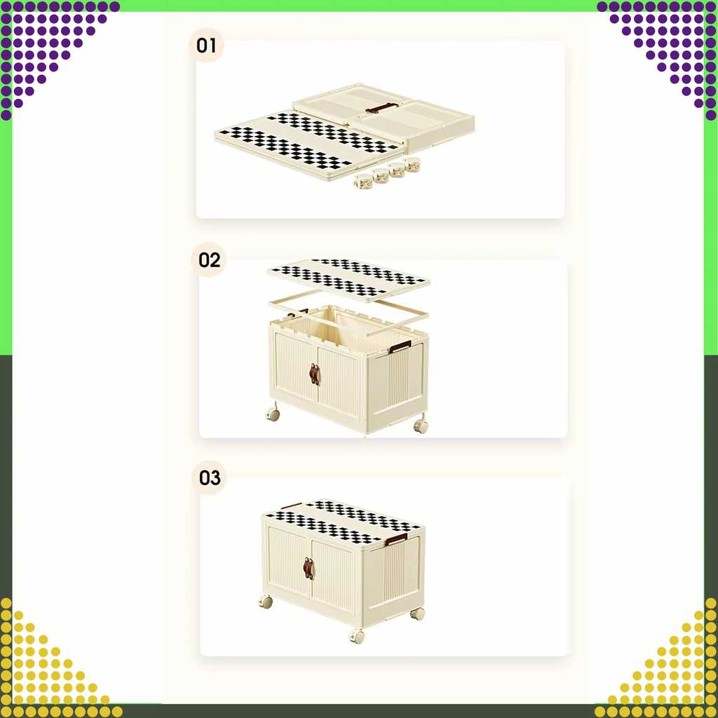 Cabinet Storage Shelf Plastic Organizer Foldable Storage Box