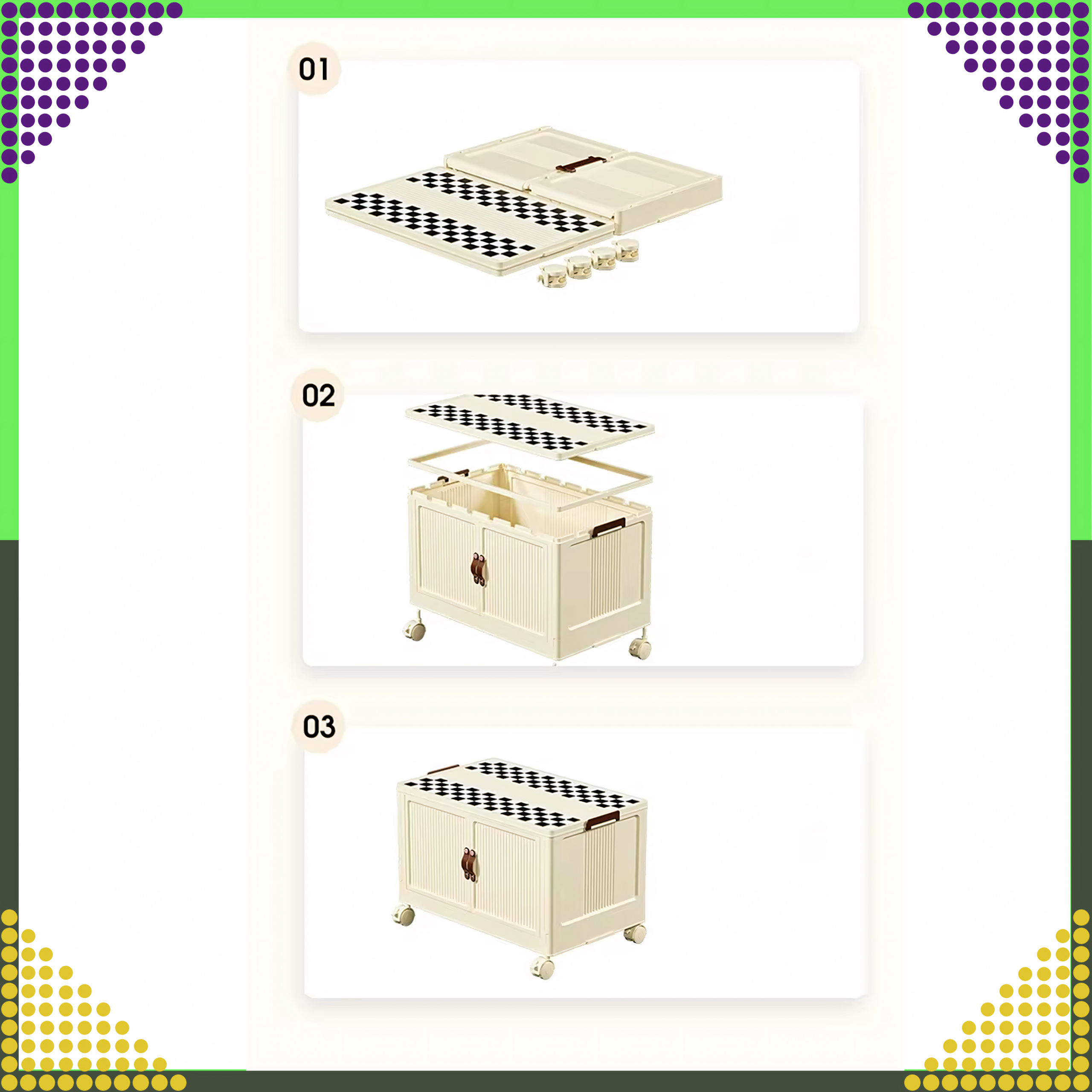 Cabinet Storage Shelf Plastic Organizer Foldable Storage Box