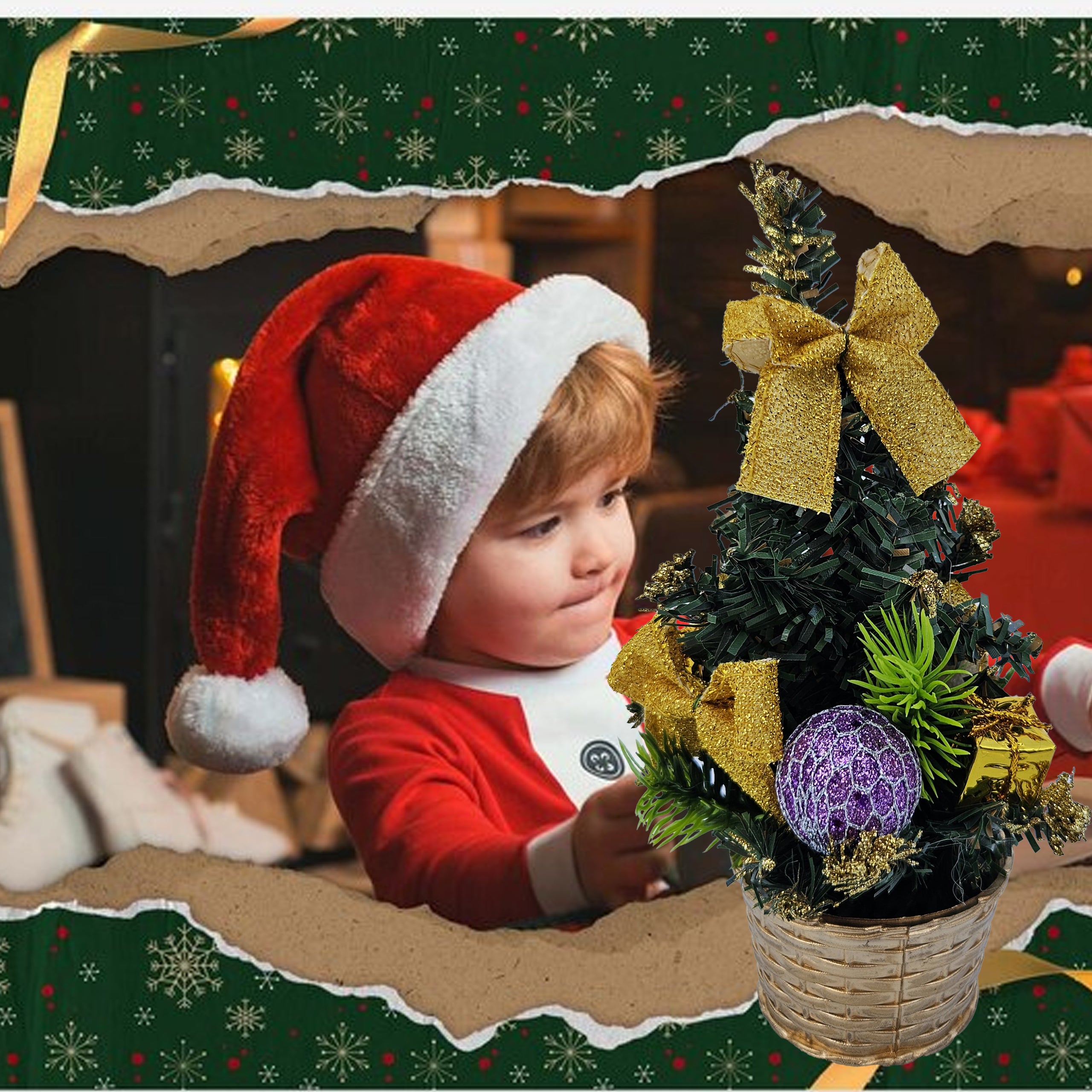 Jõulupuu lauale jõulukaunistused 20cm