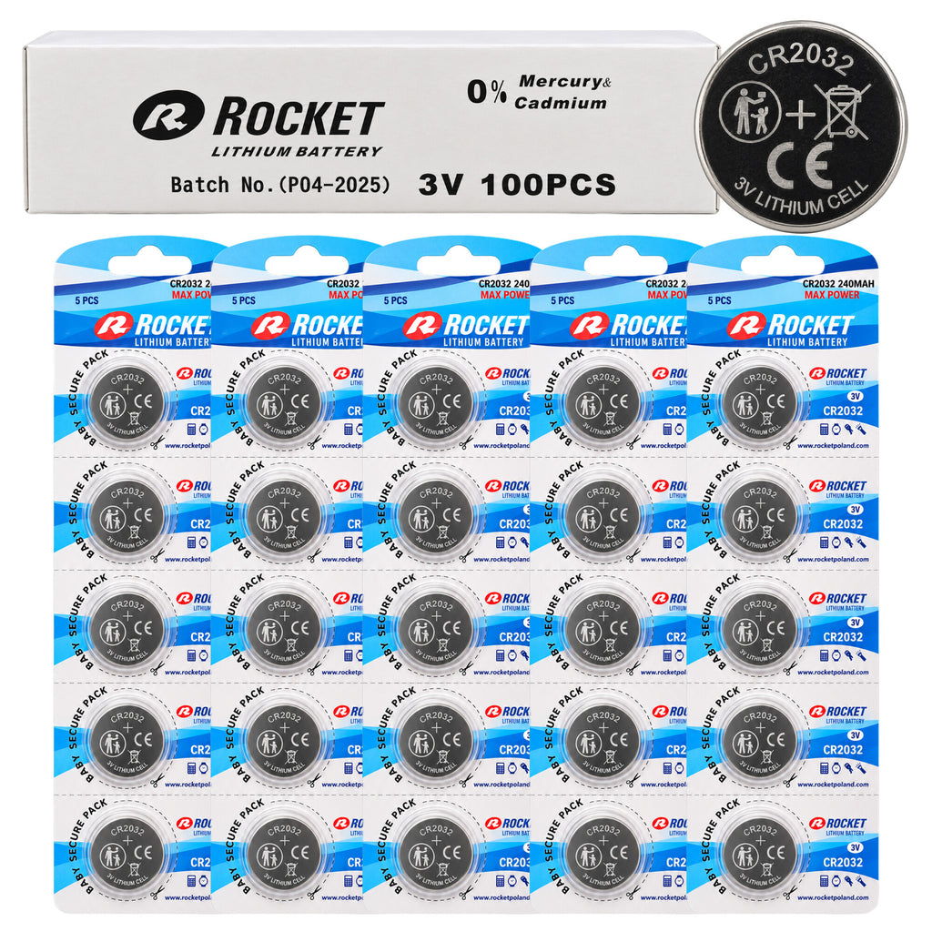 Rocket CR2032 3 V 240 mAh liitium-nööppatareid, 1000 tk CR2032-15840