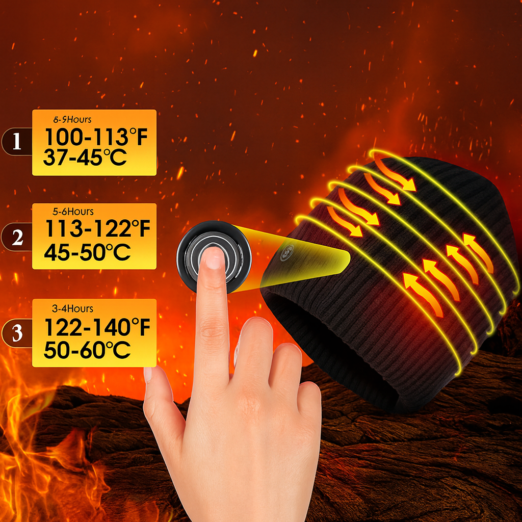 Soojendusega talvine elektriline müts + Powerbank