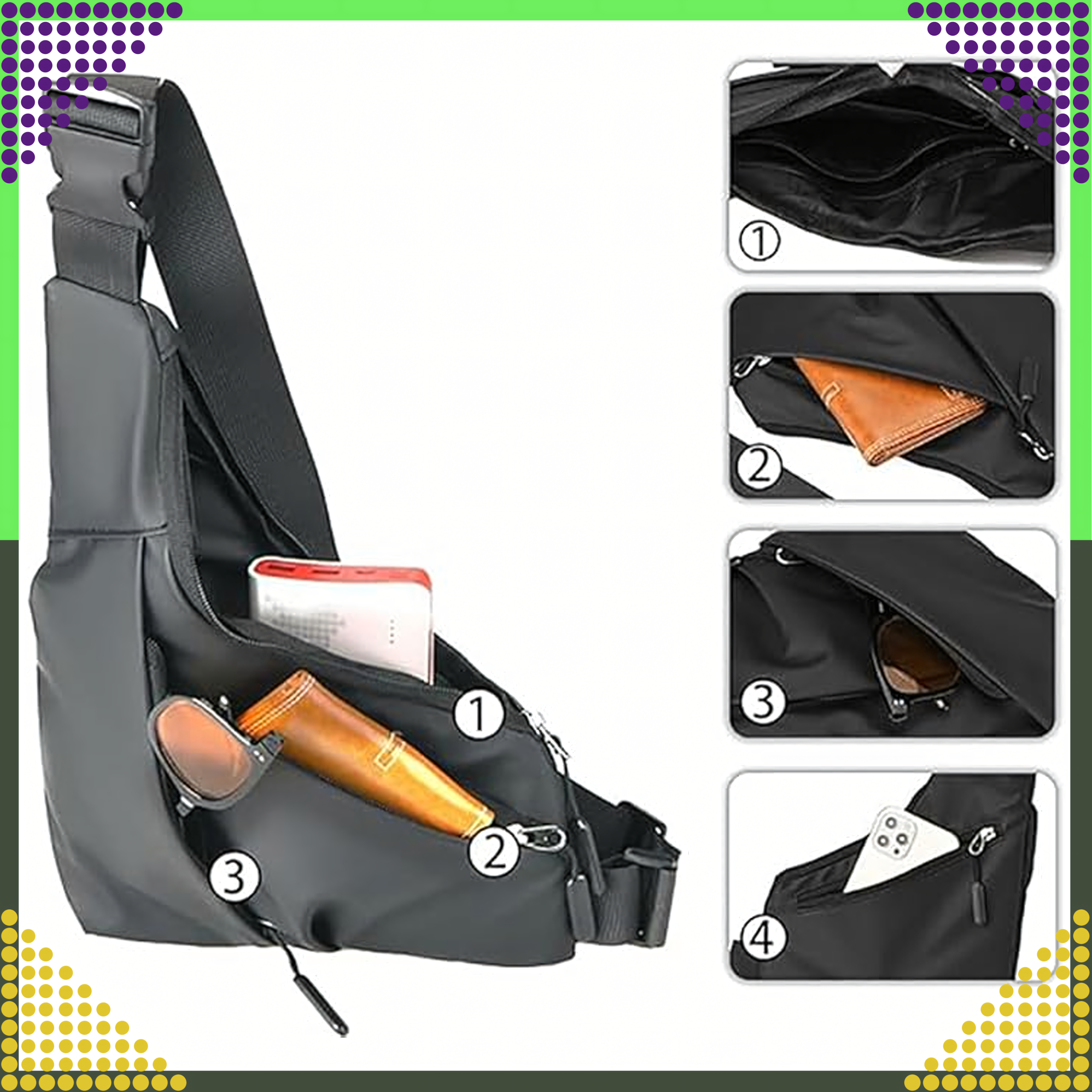 Waist Bag Backpack Shoulder Bag Urban Sporty Men's Women's Gray