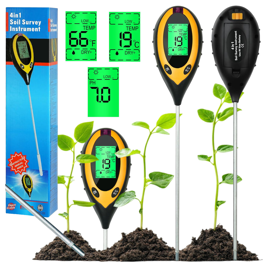 4-ühes mulla pH-tester ja temperatuuri mõõtja RC-K-2341