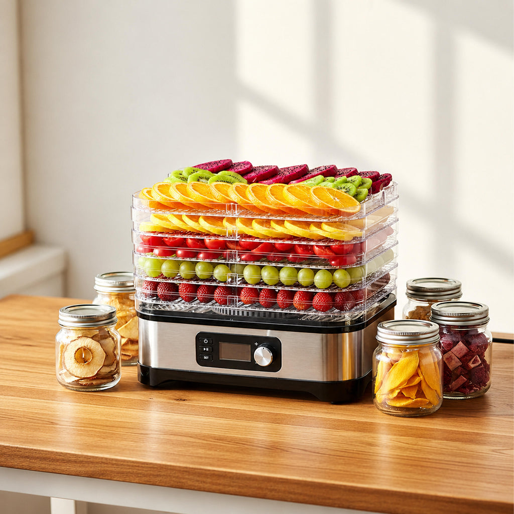 56x Food Dehydrator for Mushrooms, Vegetables, and Fruits with Timer and 5 Shelves LCD