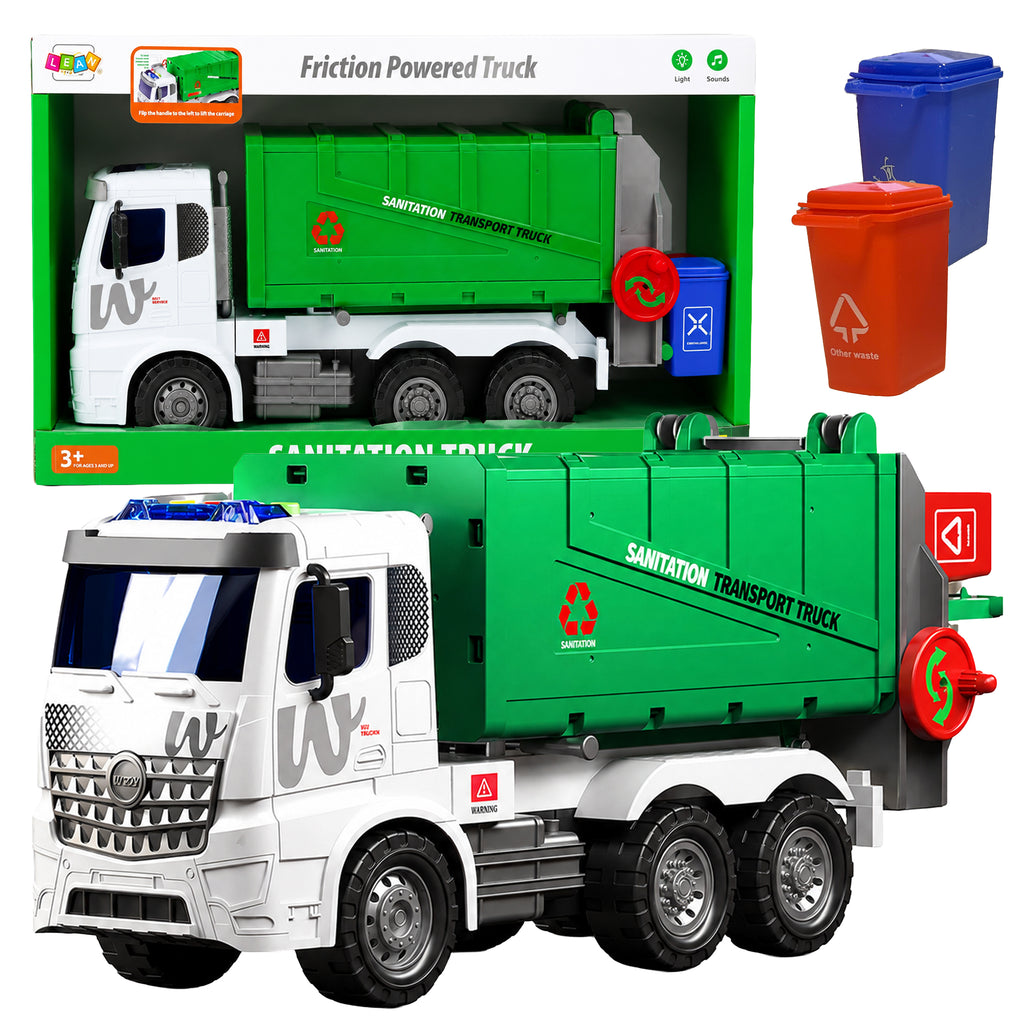 Giant Garbage Truck Toy 1:10 Scale with Lights, Sounds, and Lifting Function