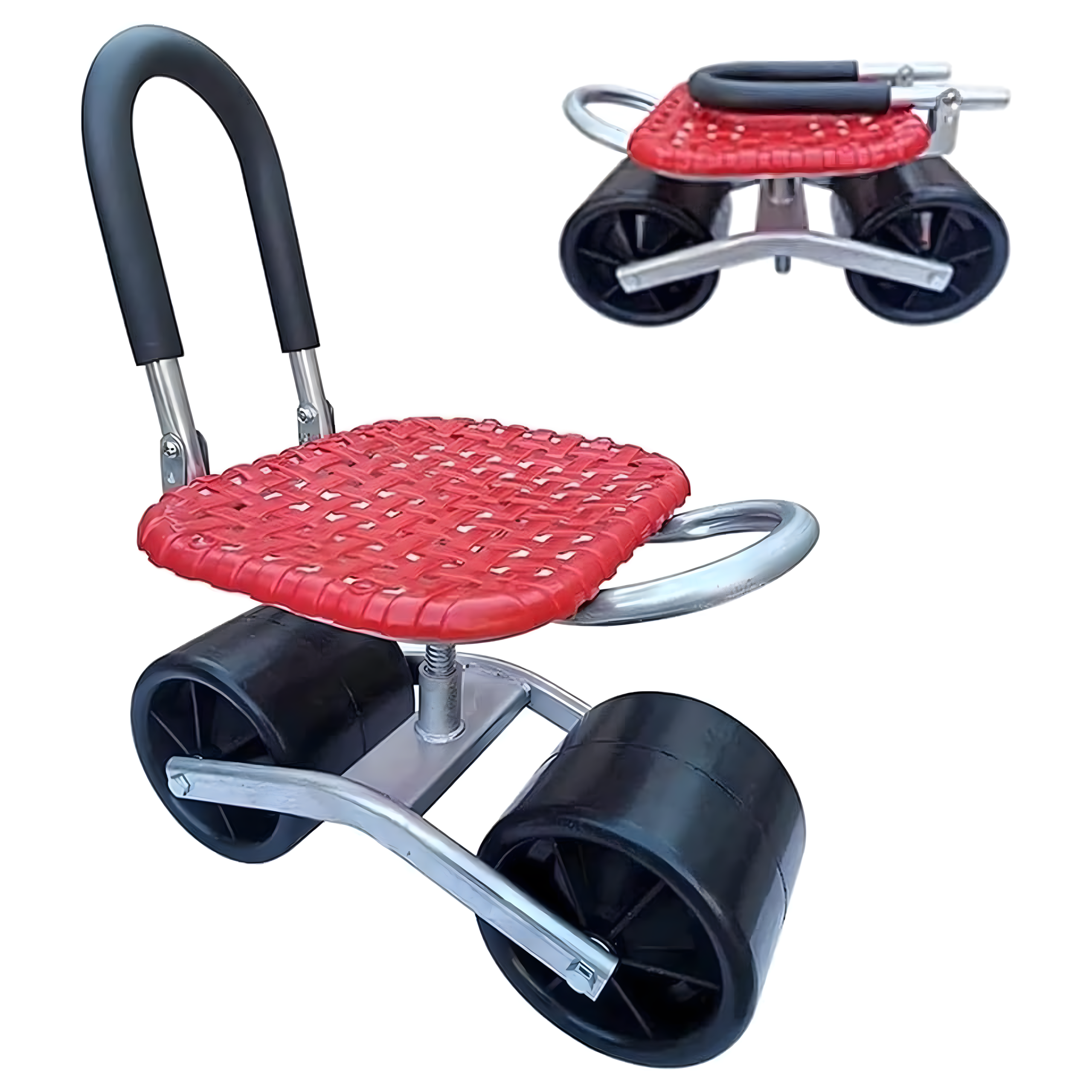 48x Trolley Stool Garden Stool Swivel 360 with Seat on Wheels