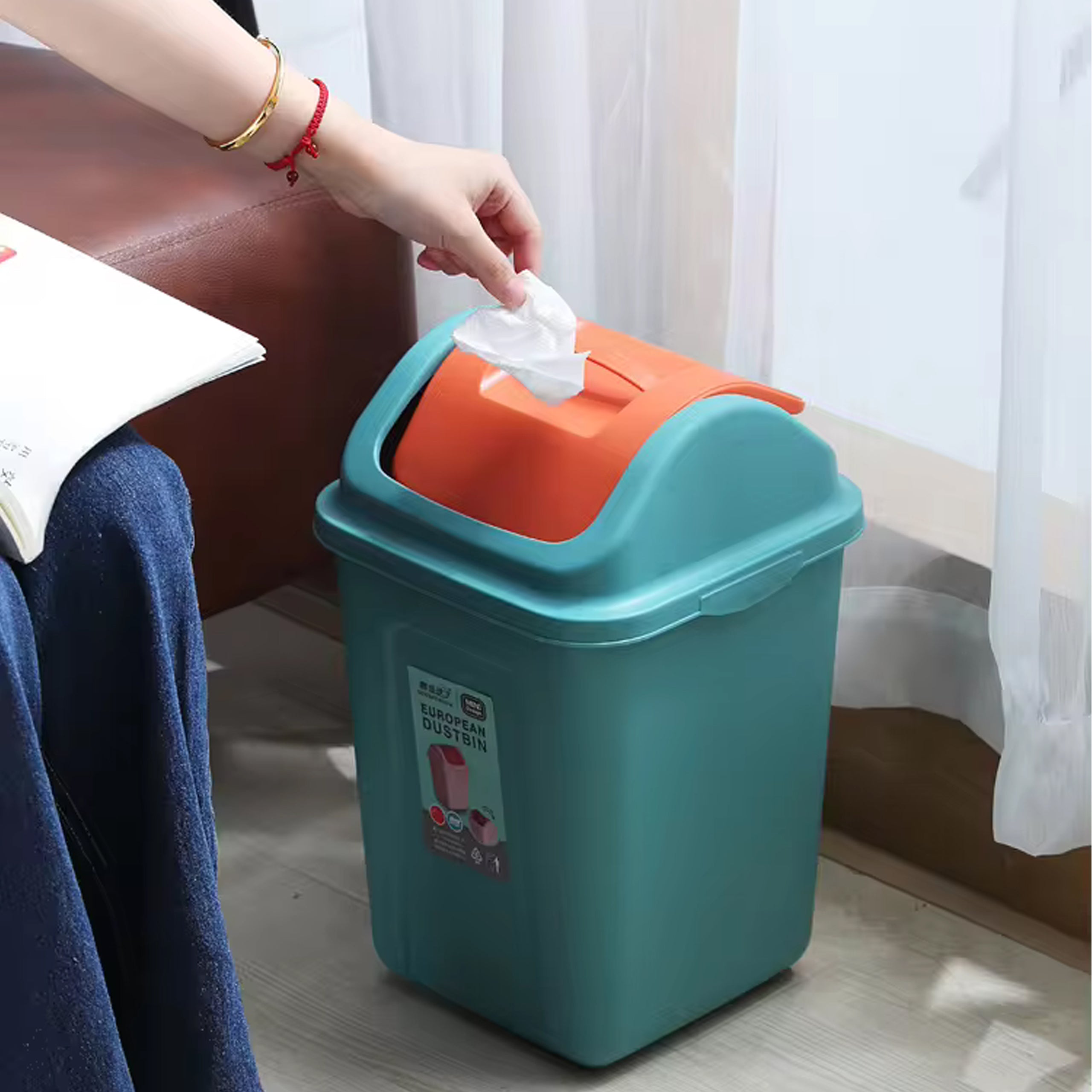 Trash Bin Container for Waste Segregation Plastic Tilt 10 L