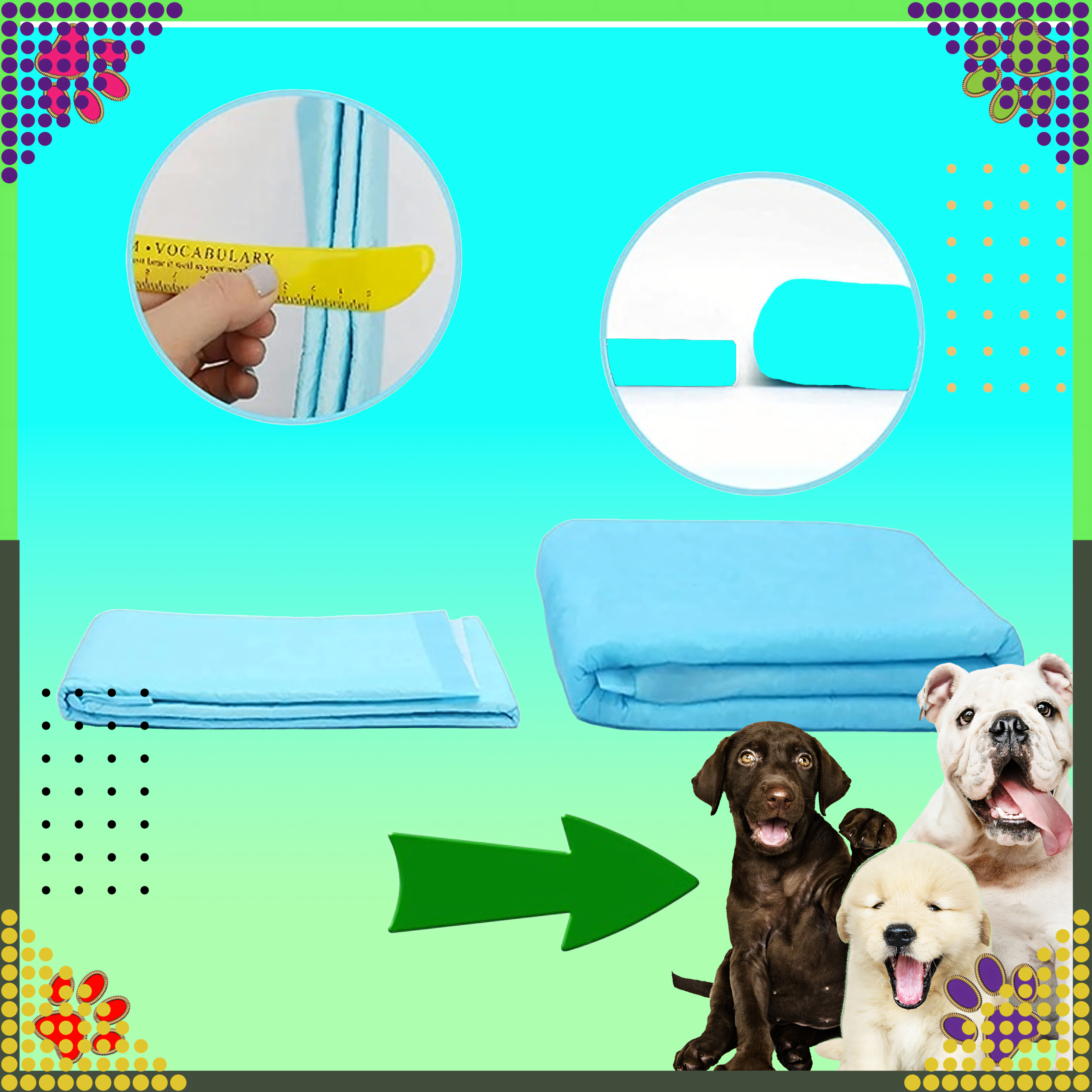 Hügieenilised matid koertele pissimise õppimiseks, XL, 60x60cm, paksud, 50 tk