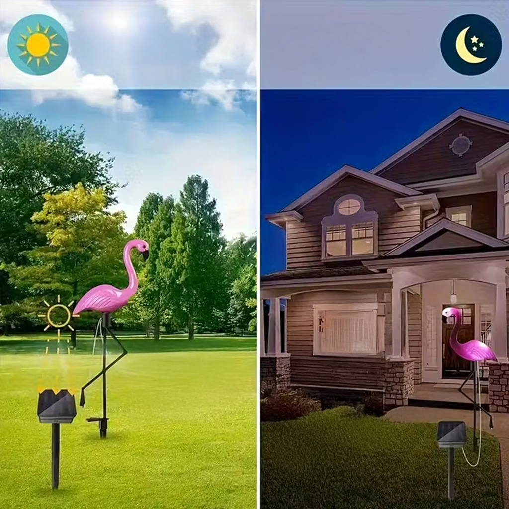 Decorative Solar Garden Lamp Flamingo LED Decoration 53 cm