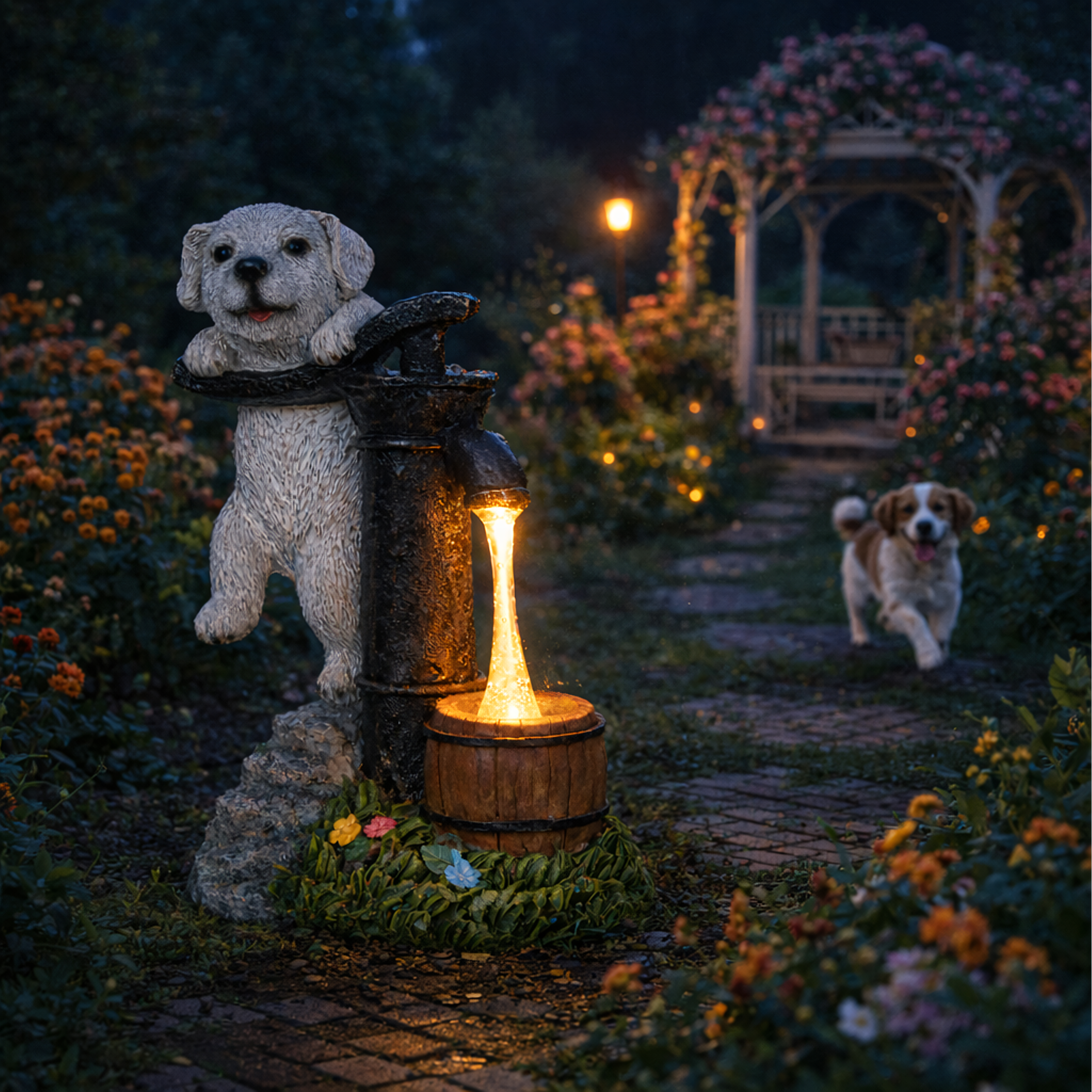Decorative Solar Garden Lamp LED Puppy Dog