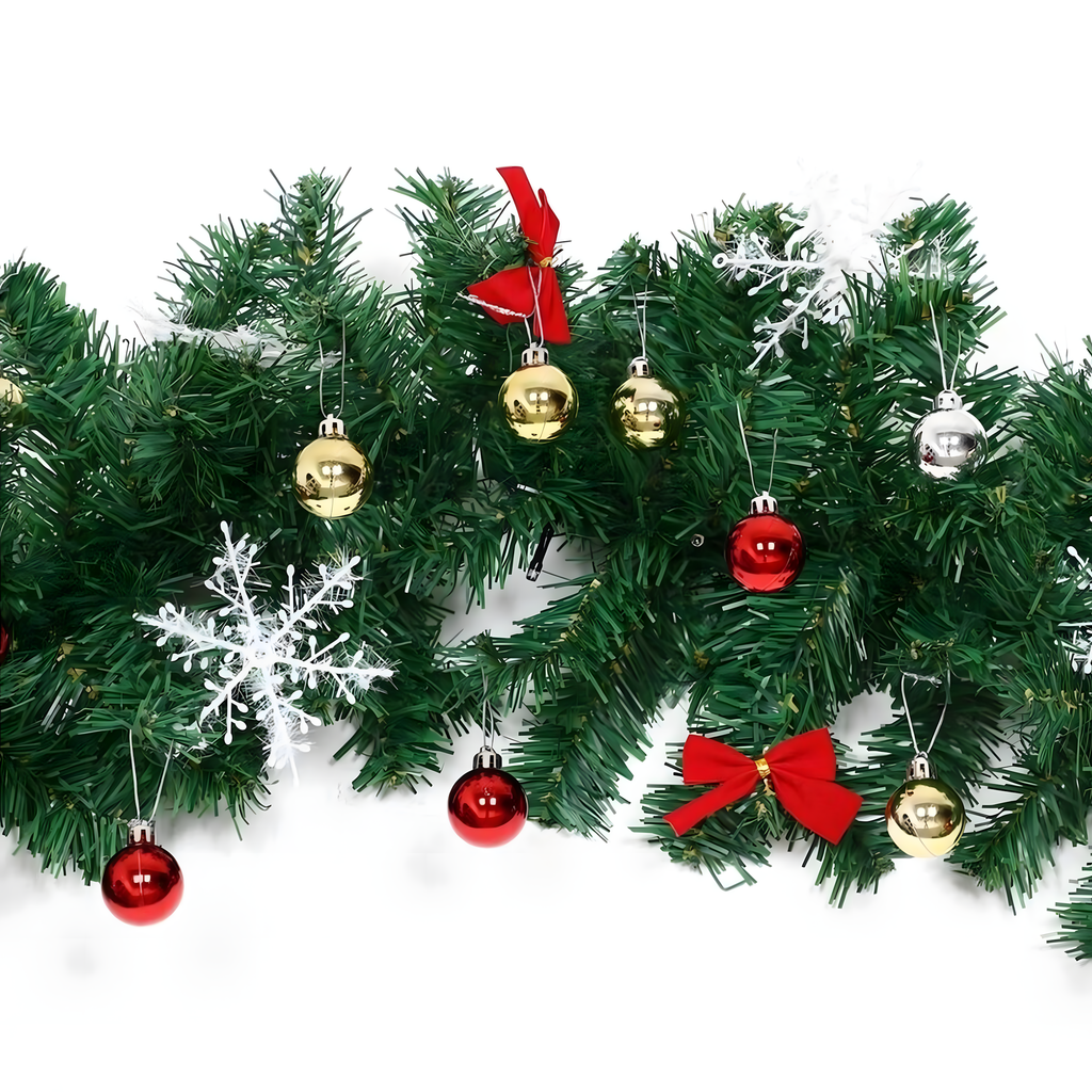 Jõulupuu valguskett, LED-kett, kamin, 2.7 m, jõulukuulid