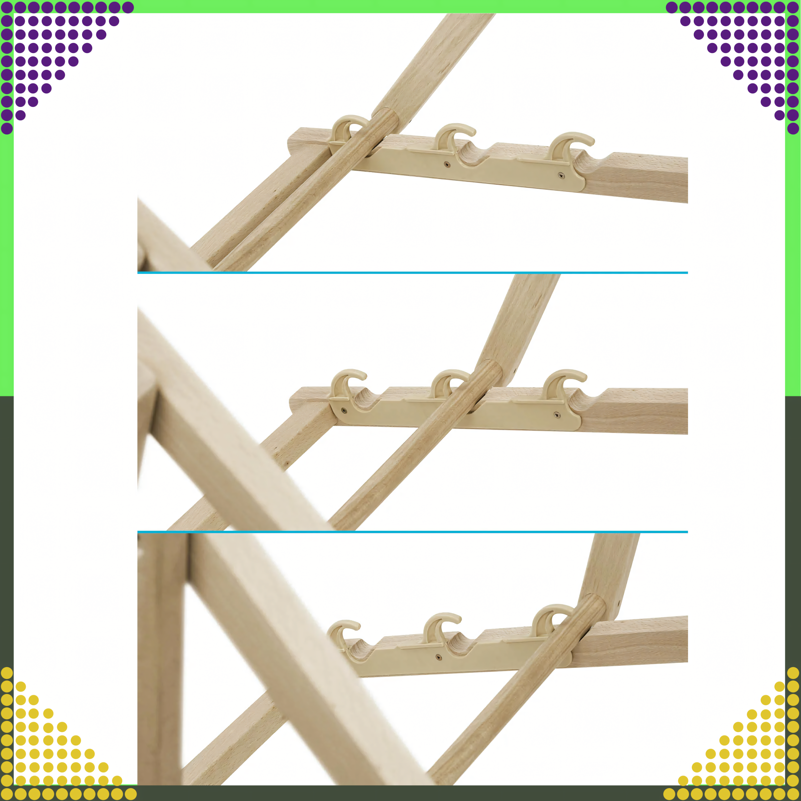 2 tk kokkupandav puidust aiamere lamamistool rannas ja telkimiseks, reguleeritav