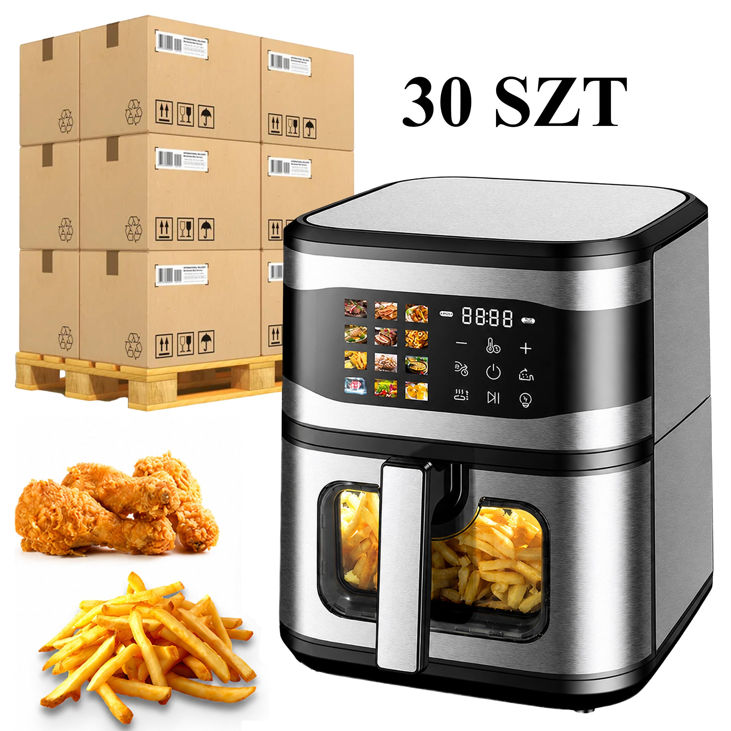 30x Air Fryer 8L 1700W with 12 Cooking Programs