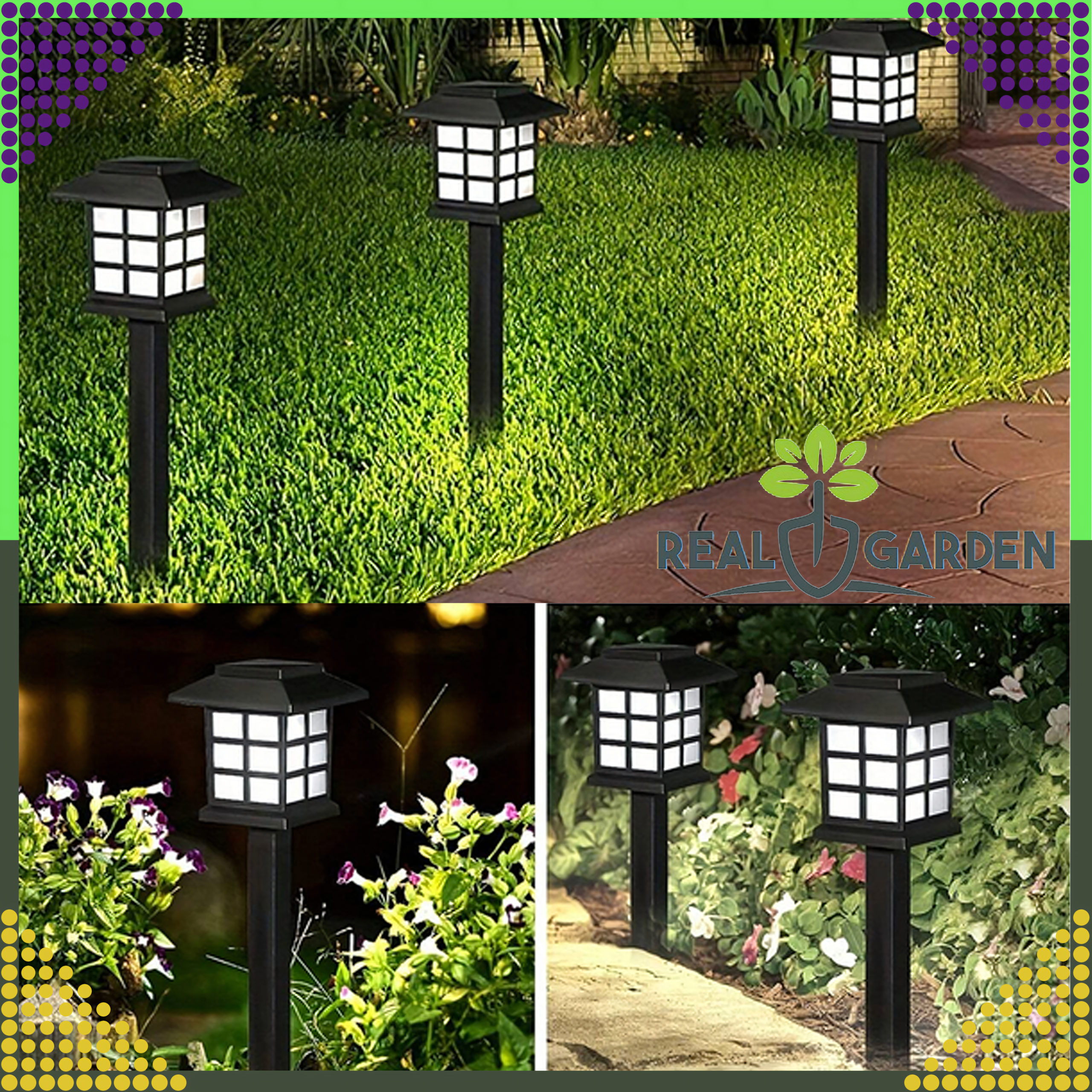 2 x LED Solar Garden Lamp Cottage Pendant Lantern Decorative