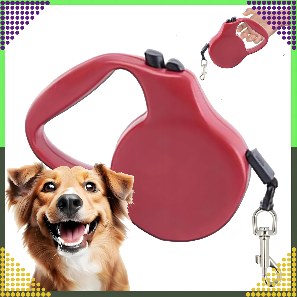 Strong Lightweight Retractable Tape Leash for Dog and Cat with Automatic Lock 5m