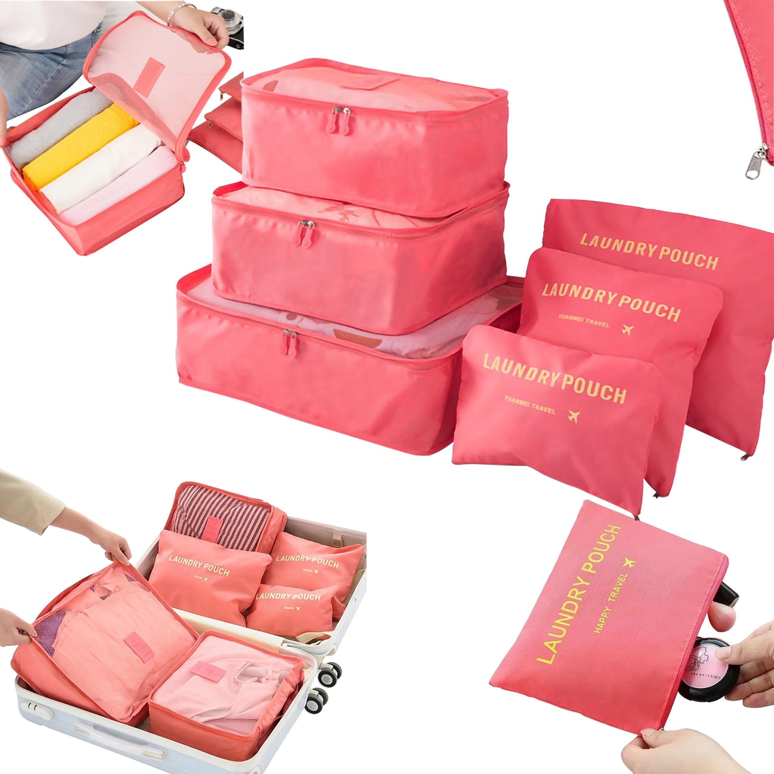 Travel Organizer Set for Suitcase, Bag, Wardrobe - Cosmetic Case 6 pcs