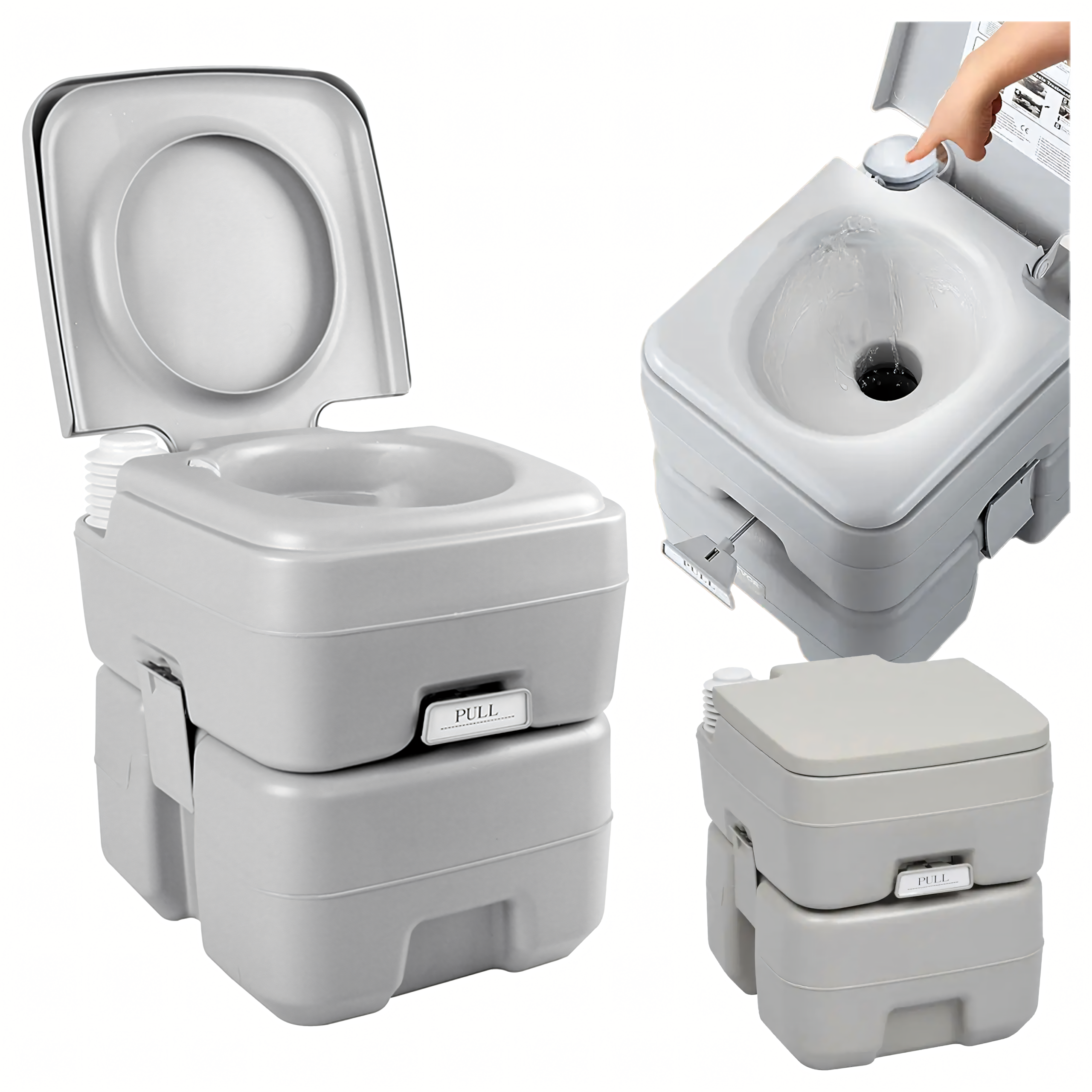 Portable Tourist Travel Toilet with Flush for Camping