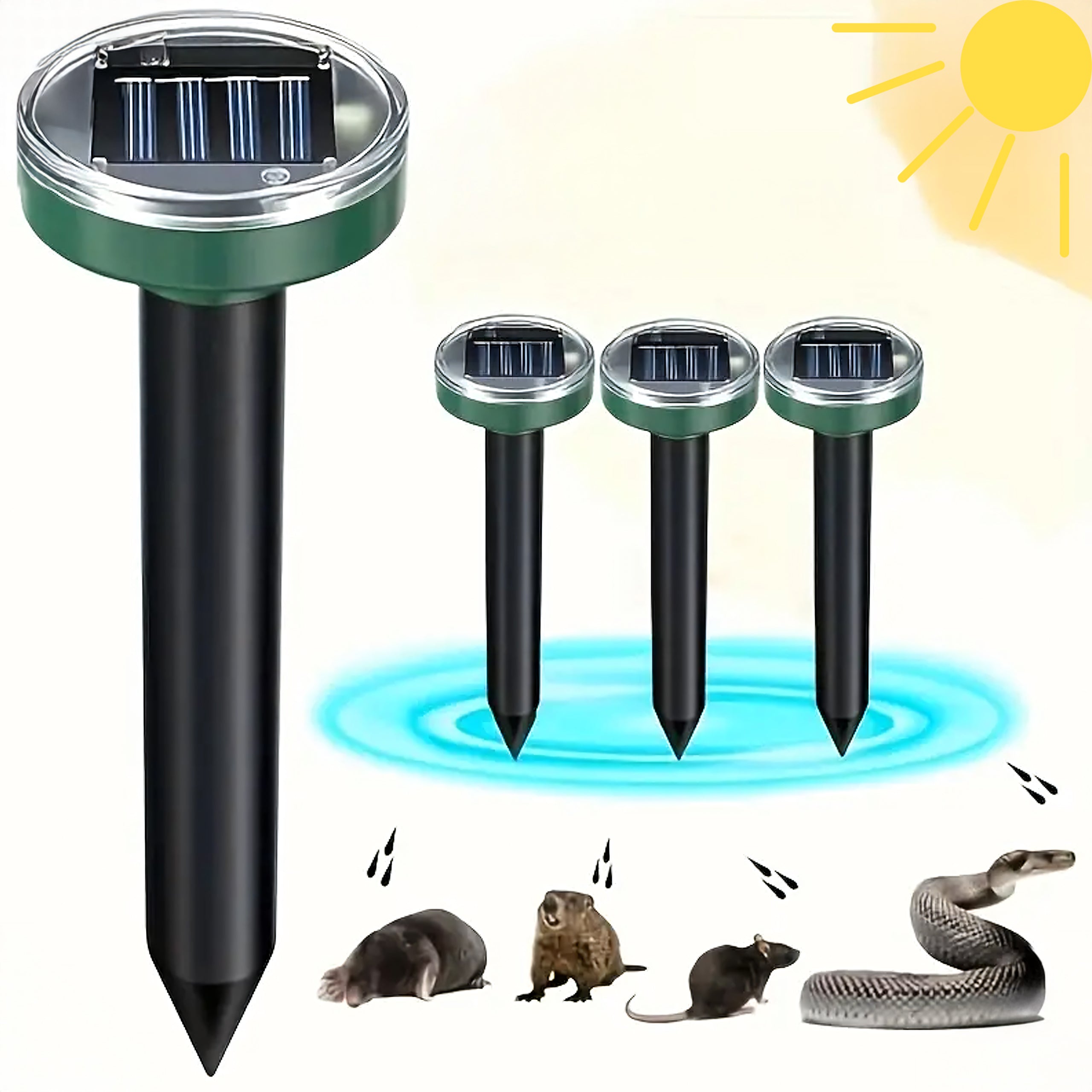 600x päikesepatareiga mutipeletaja ultraheliga tugev komplekt 4 tk