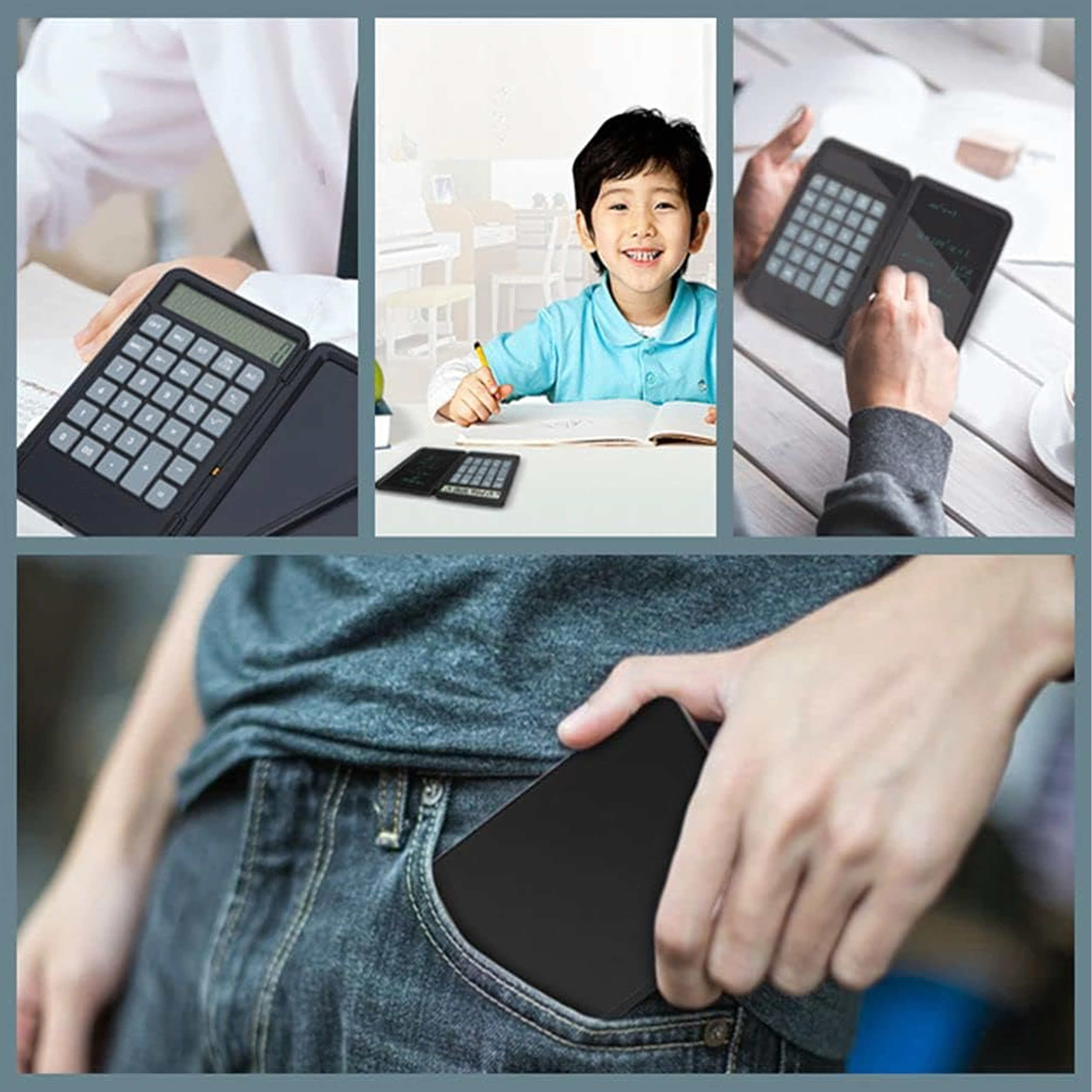 2in1 teaduslik kooli ja kontori kalkulaator koos märkmiku, puutepliiatsi ja märkmepaberiga