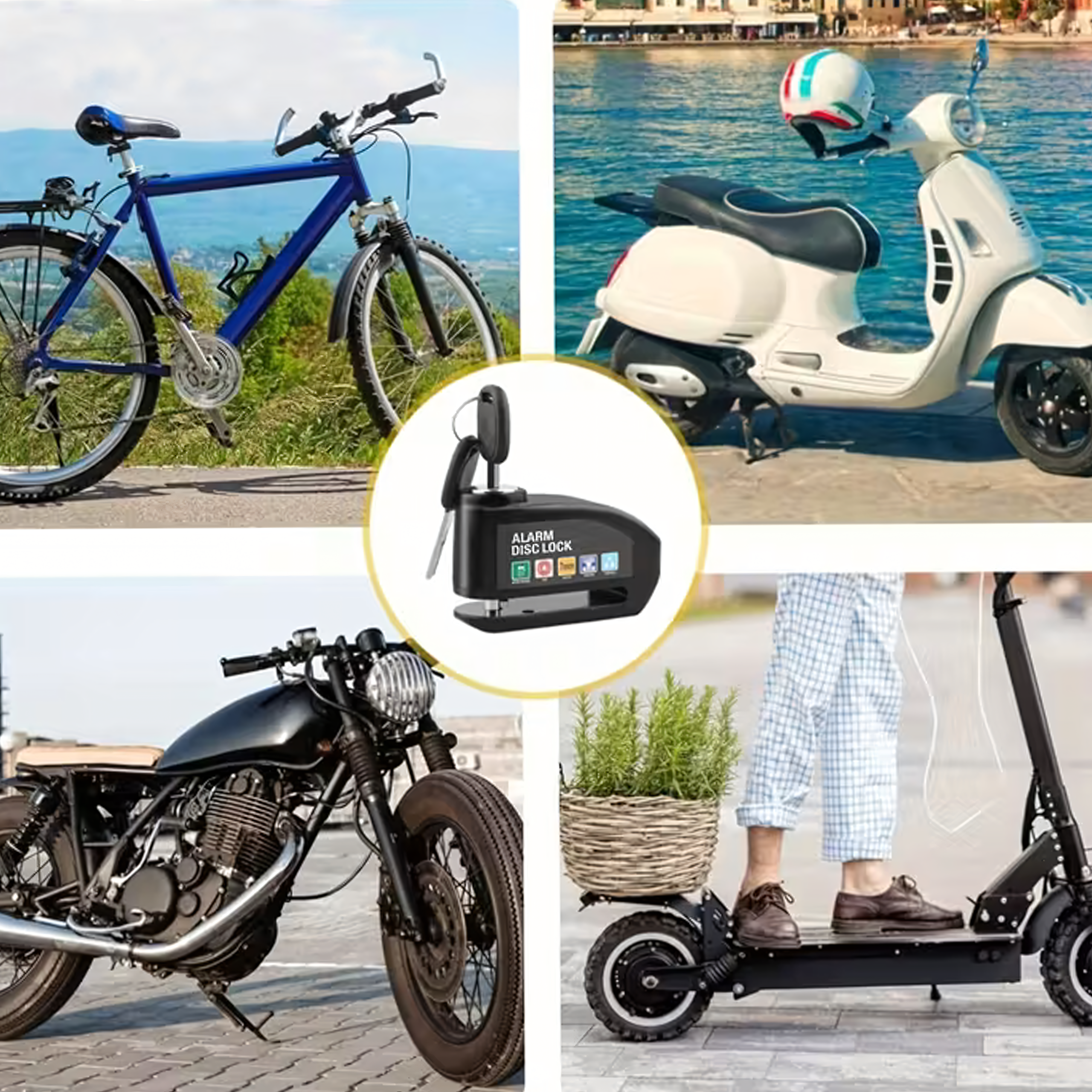 Luku piduriketta kaitse 110dB 7 mm tõukeratta, mootorratta, jalgratta jaoks