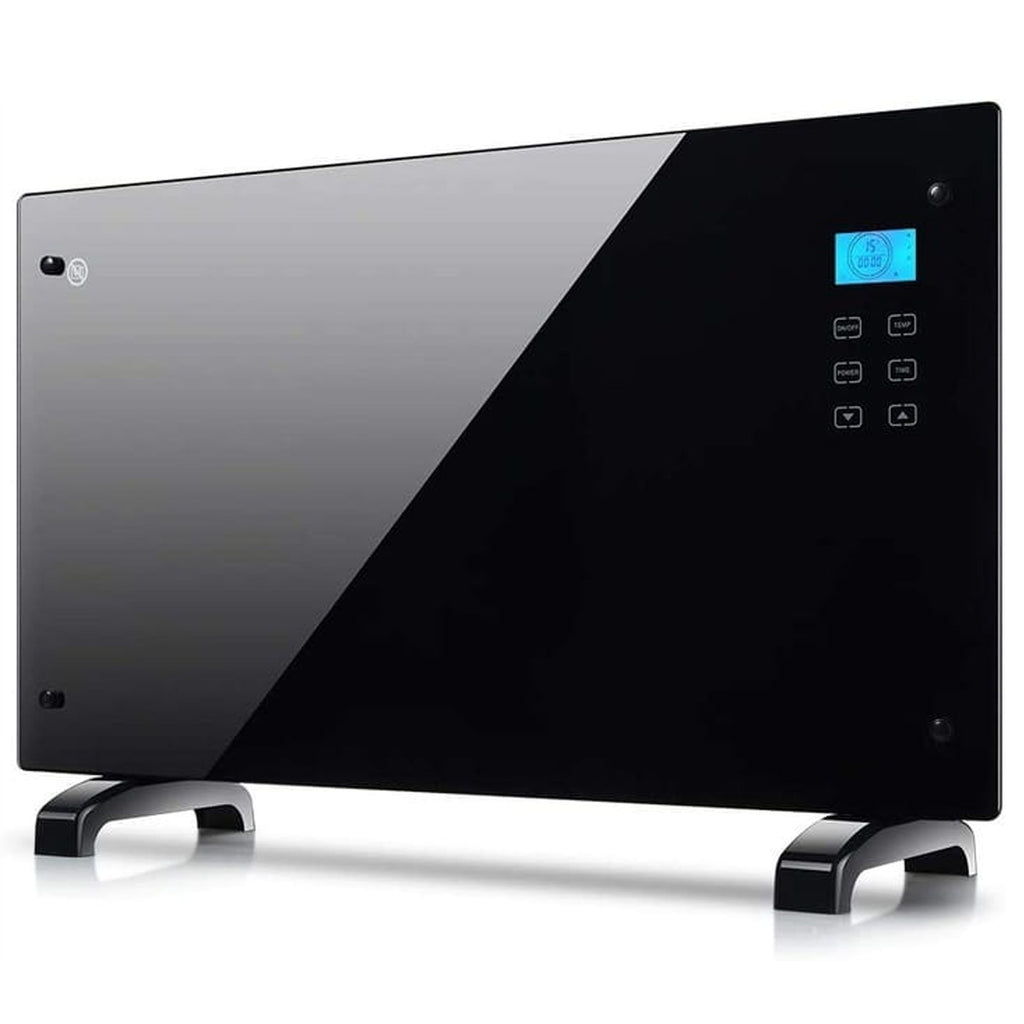 Elektriline klaasist konvektorküttekeha 2000W Black seinale paigaldatav Heltes