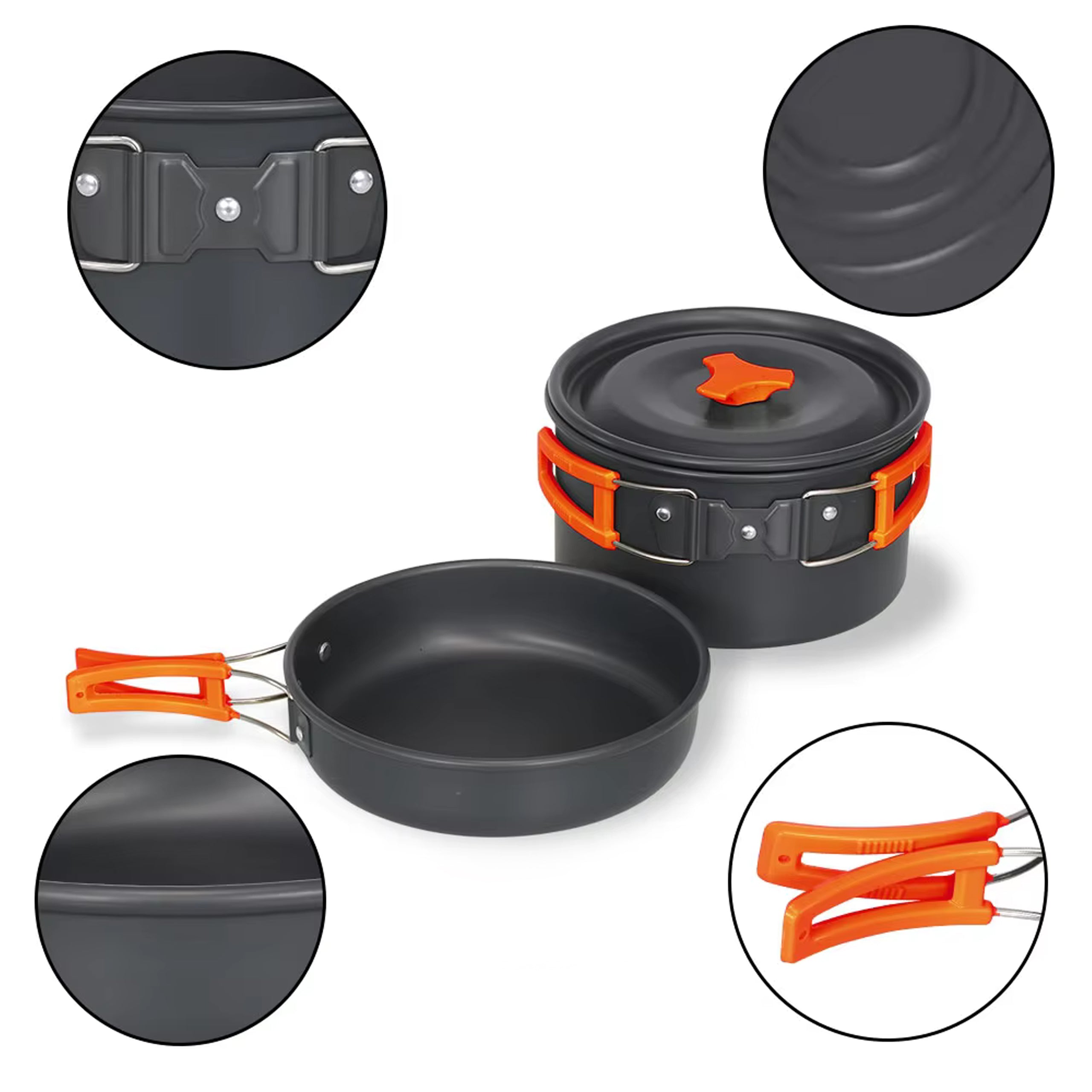 LARGE SURVIVAL SET CAMPING UTENSIL TOURIST POTS XXL FRYING PAN