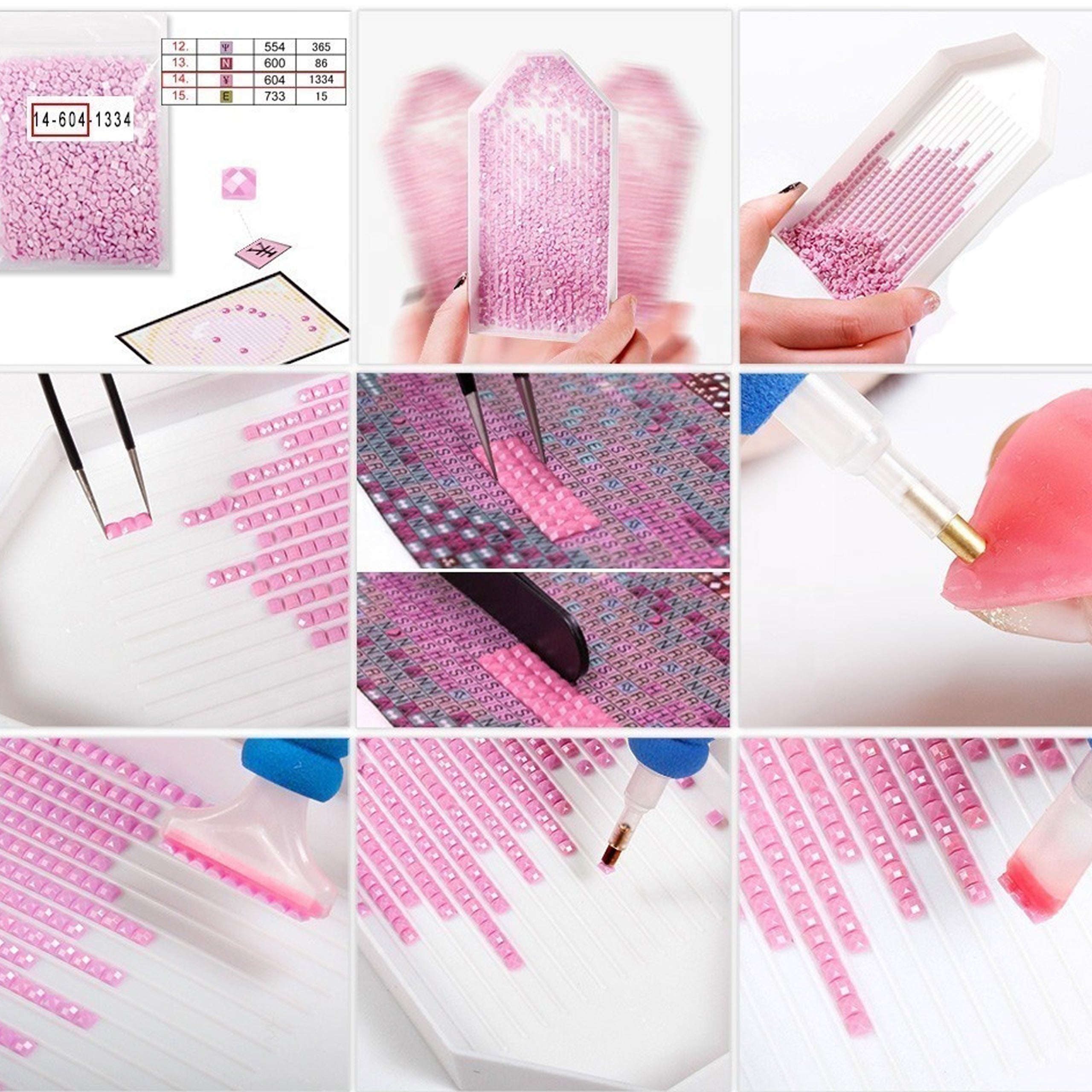 Teemantmaali teemanttikand mosaiik lihtne komplekt 21x25cm lastele