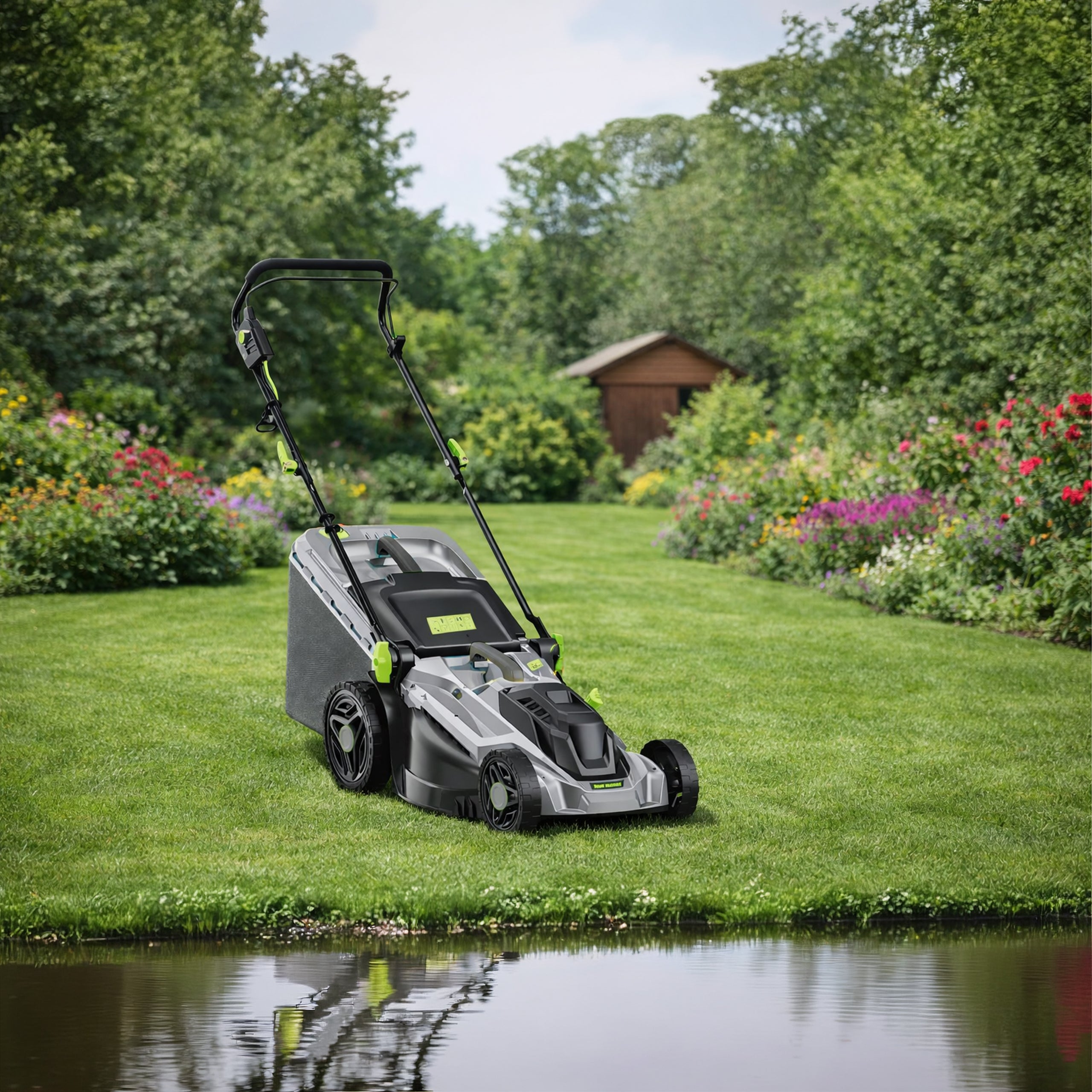 Electric Lawn Mower 2400W 43cm with 50L Grass Collector 20 pcs