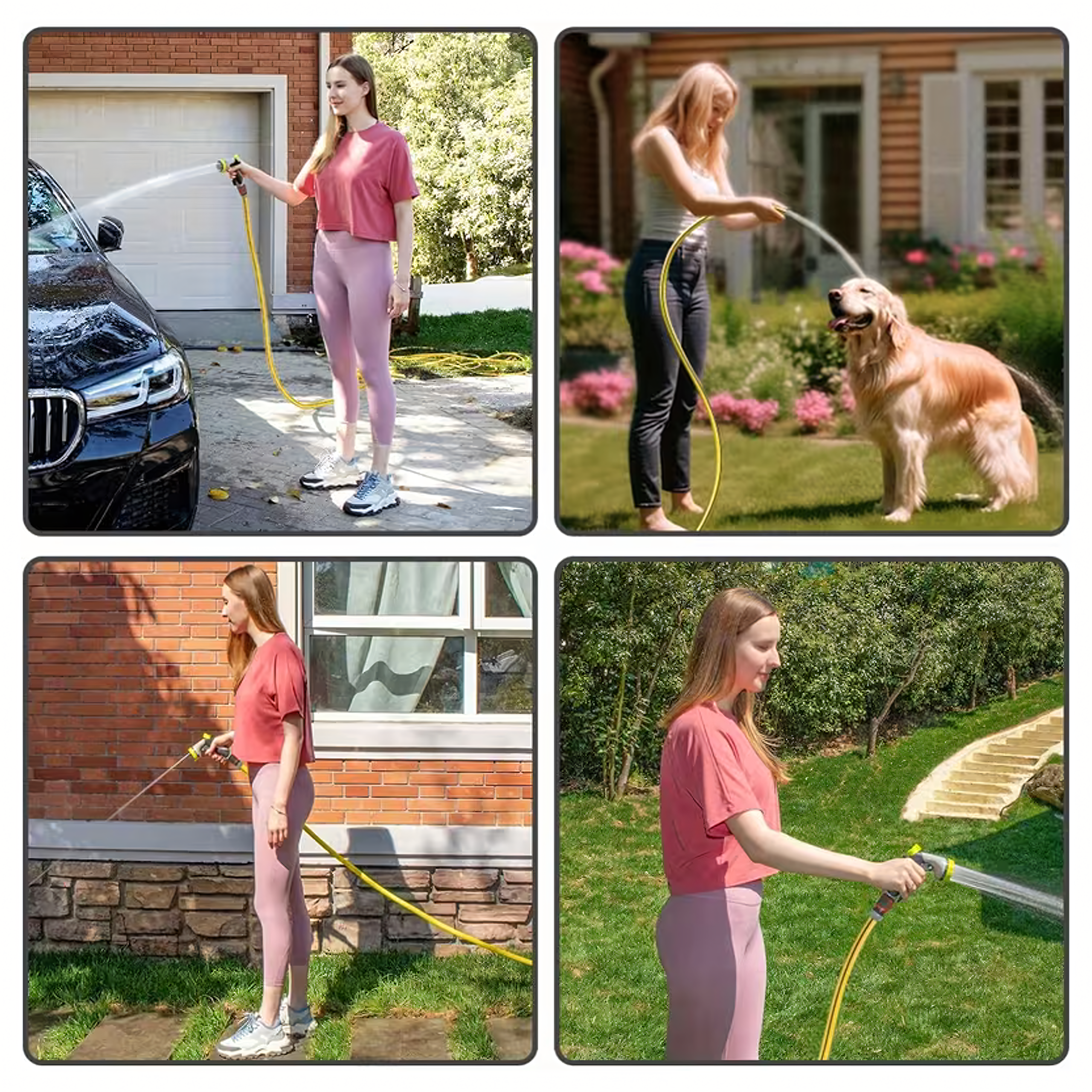 50x Garden Hose 3-Layer 1/2 inch 50 m Reinforced Coiled for Watering Garden