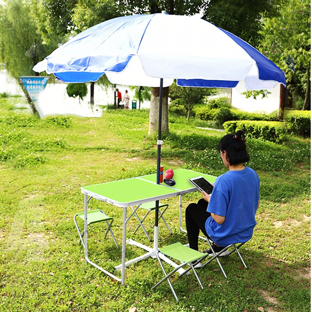 57x Set Folding Camping Table with 4 Chairs and Carrying Case