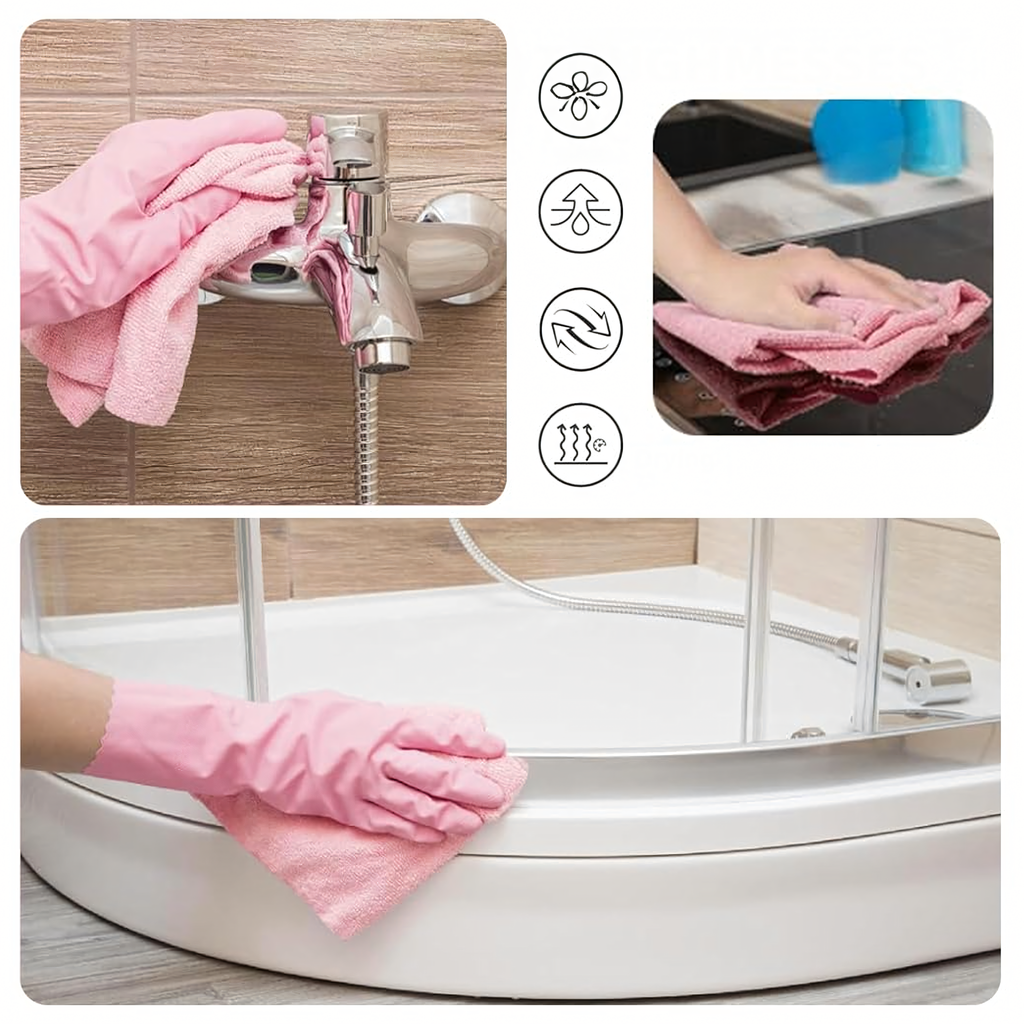 Microfiber Cleaning Cloths Roll 25x25cm 20 pcs