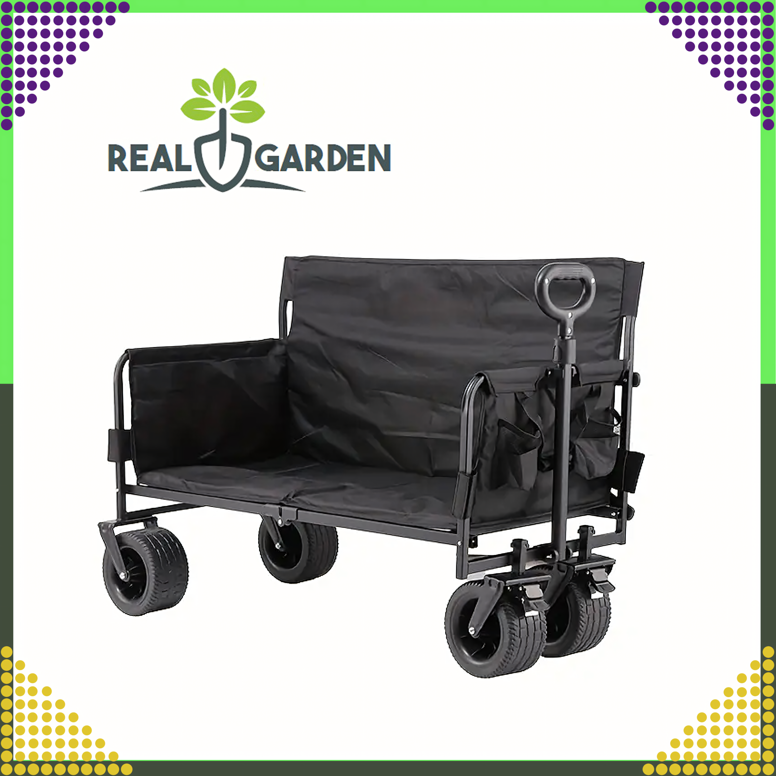 18 x kokkupandav aiandus-, ranna- ja kalastuskäru XL rattaga ja istmega