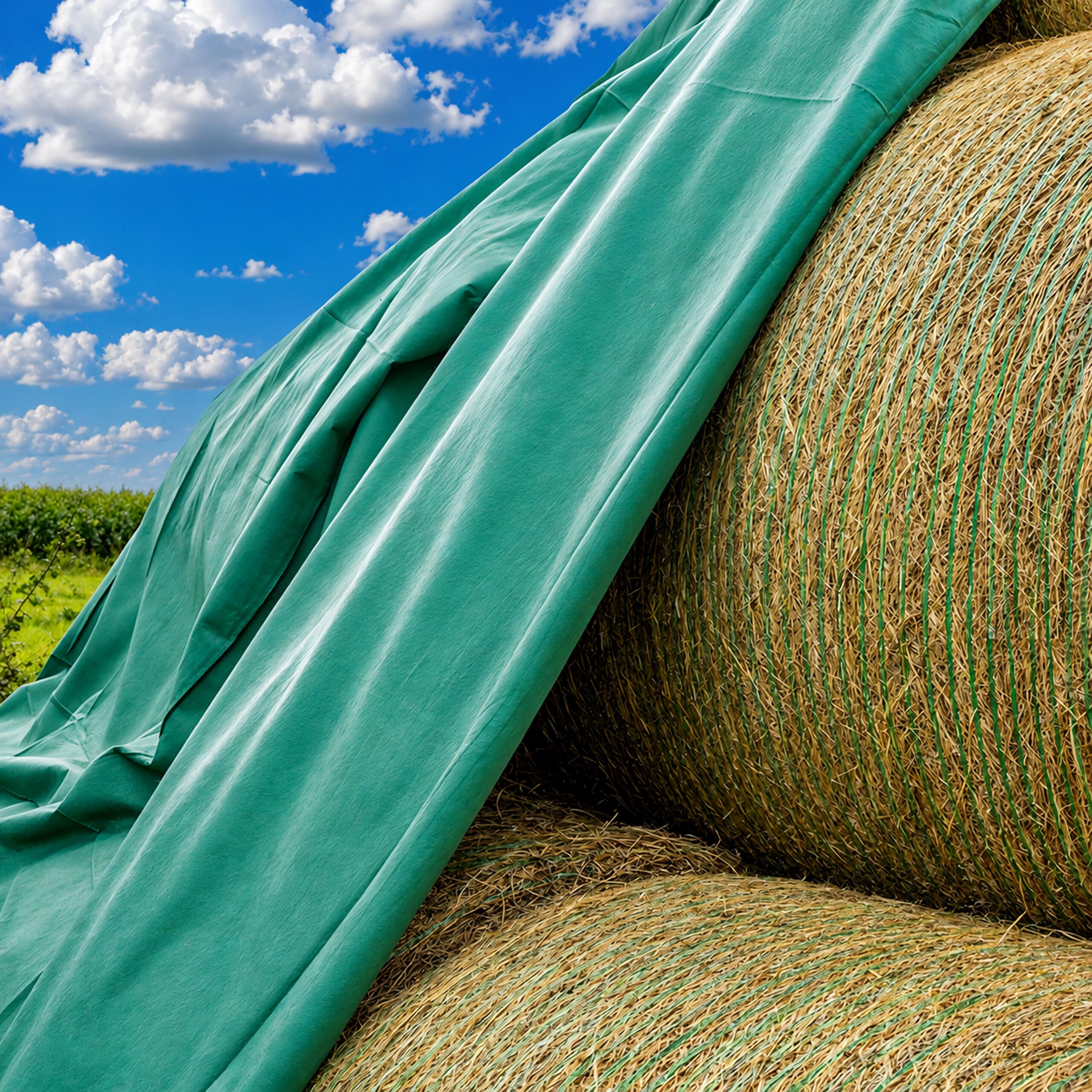 Protective Nonwoven Fabric for Covering Hay and Straw Stacks 7.6x12.5m Strong 120g 17 pcs