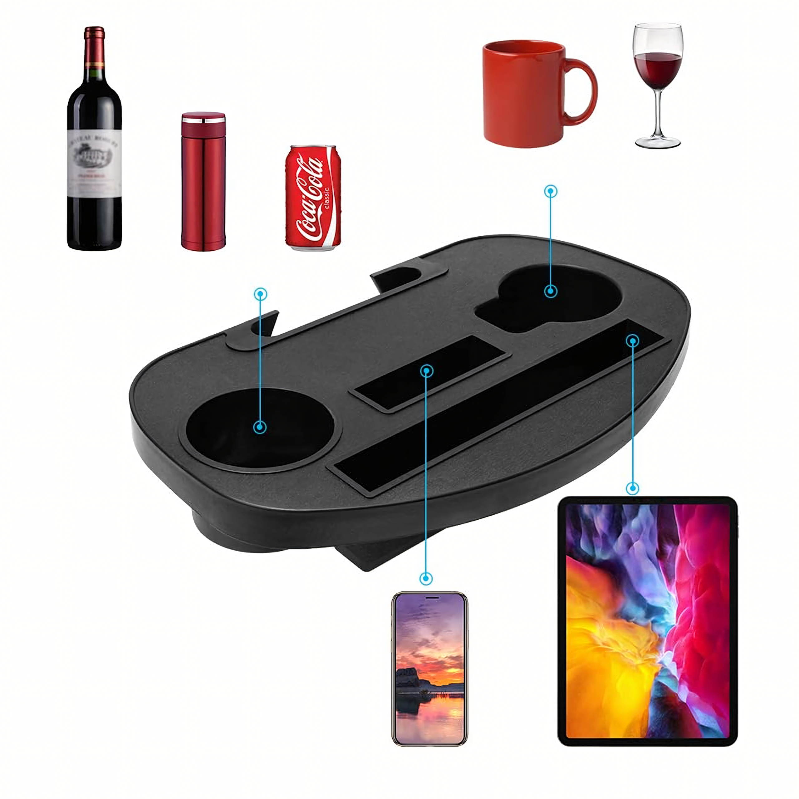 Joogikorraldaja hoidik nullgravitatsiooni lamamistoolile koos tassi- ja telefonialusega