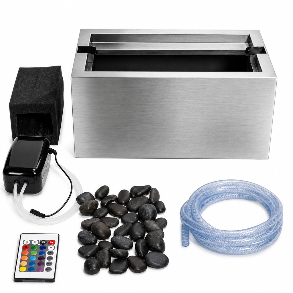 Freestanding Bubble Water Wall Fountain with LED Colors 183x50x28cm
