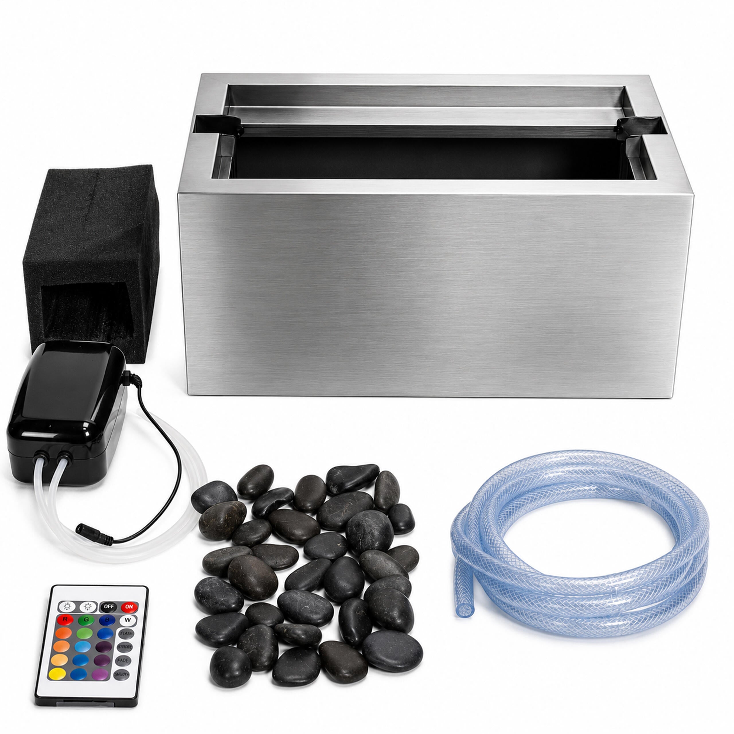 Freestanding Bubble Water Wall Fountain with LED Colors 183x50x28cm
