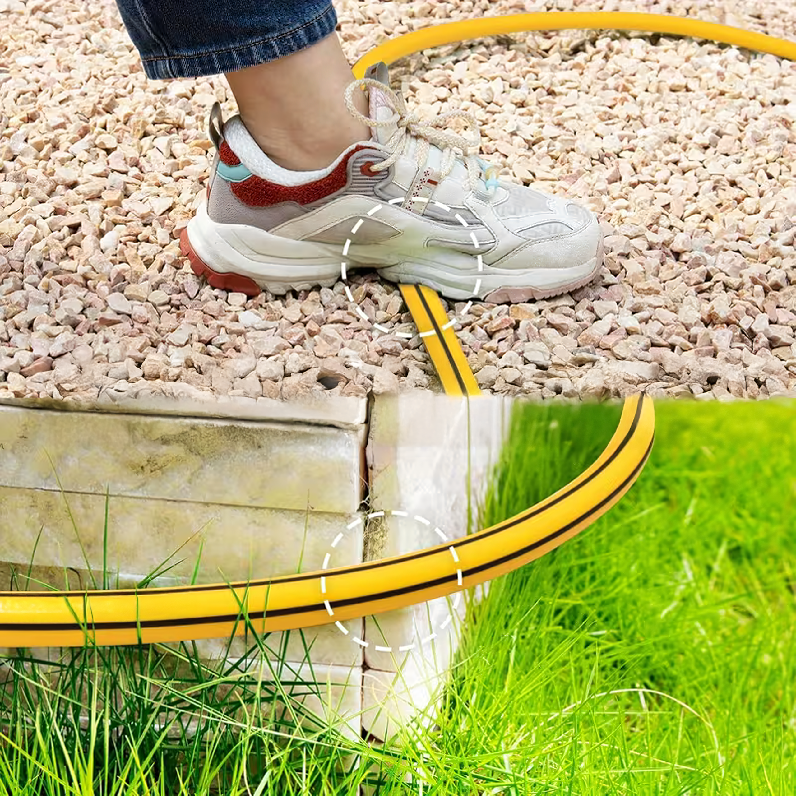 50x Garden Hose 3-Layer 1/2 inch 50 m Reinforced Coiled for Watering Garden