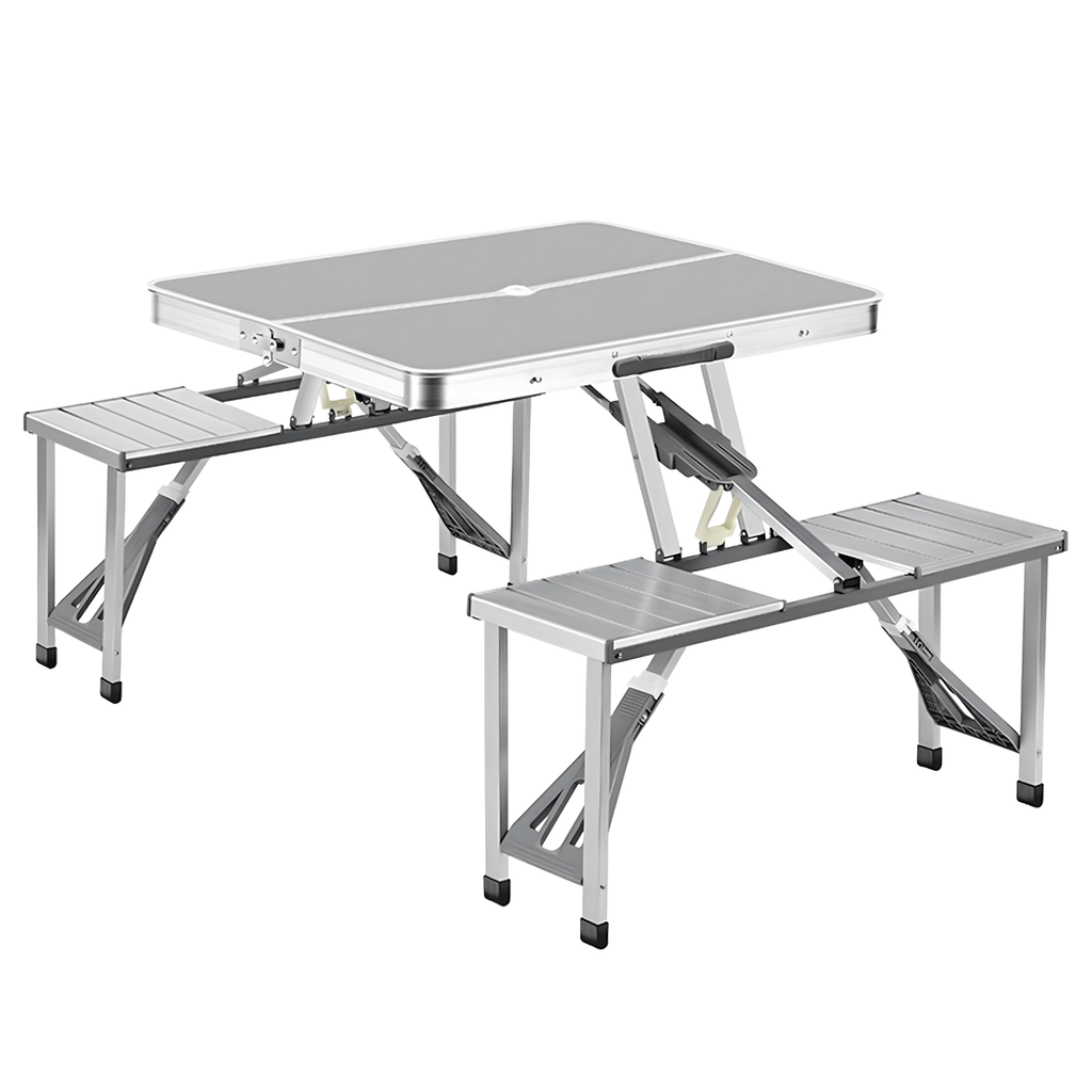 Kokkupandav laud Turistide matkalaud Alumiiniumist reisilaud pinkidega