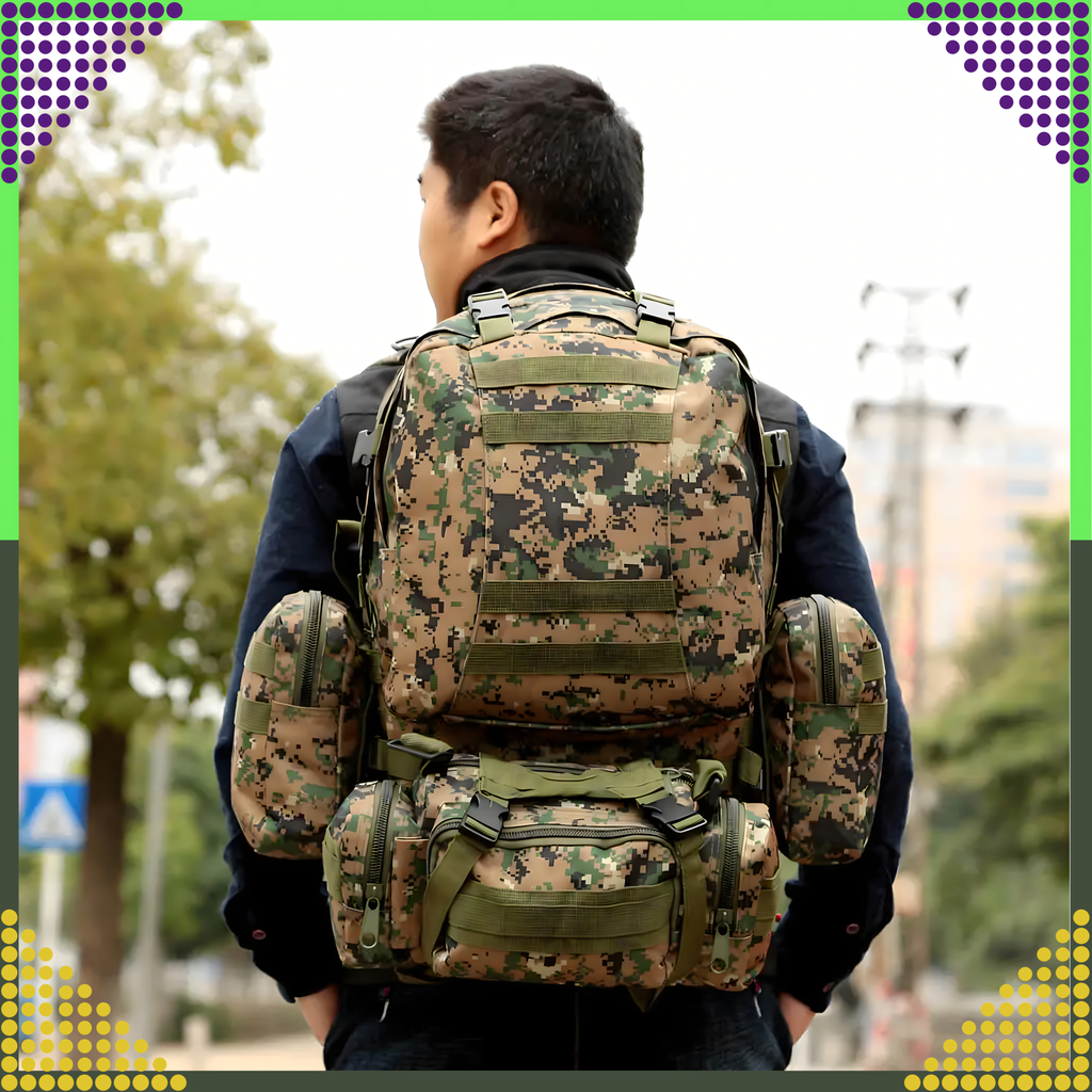 Tactical Military Travel Backpack 4-in-1 Survival 50L